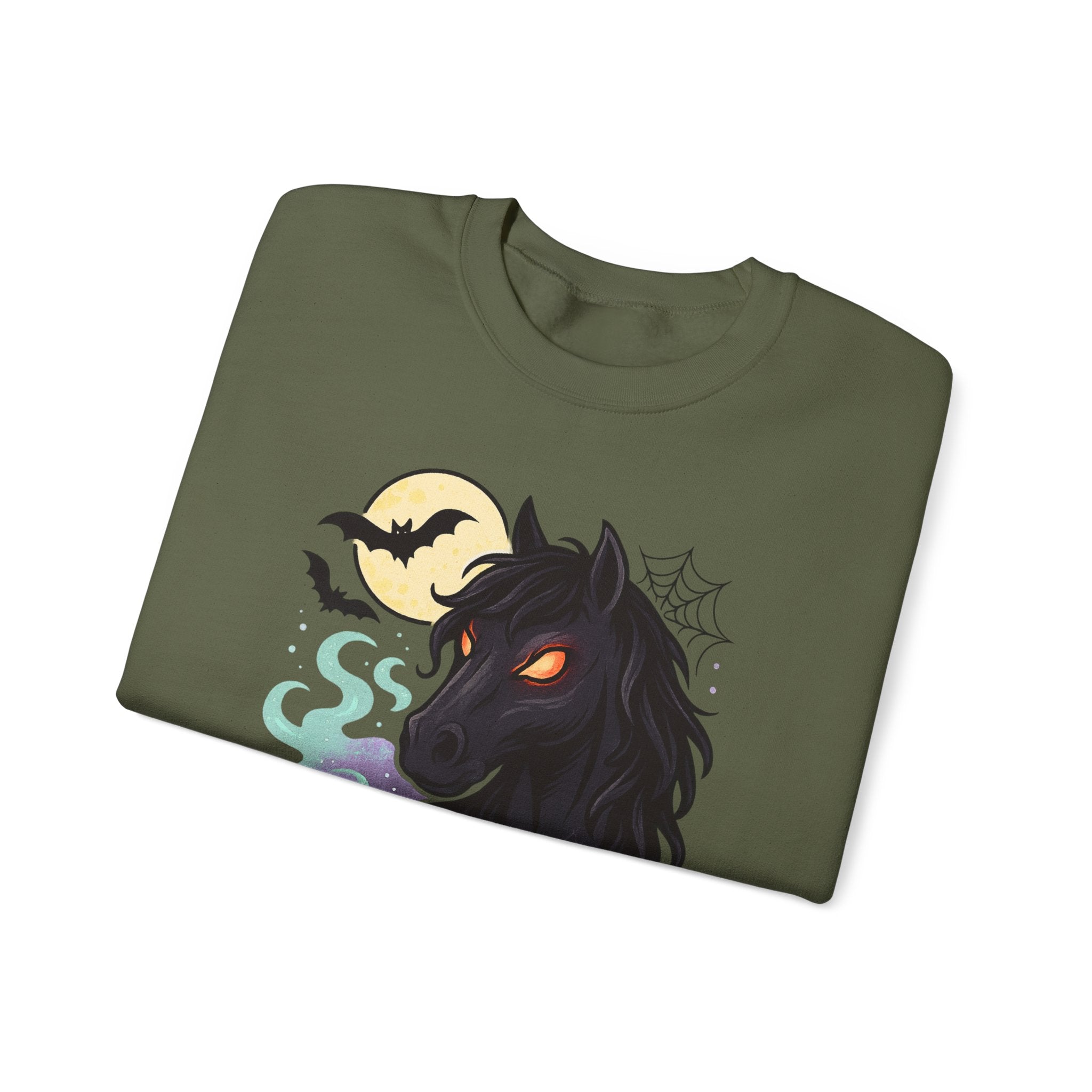Gothic Horse Under Moonlight Spooky Sweatshirt