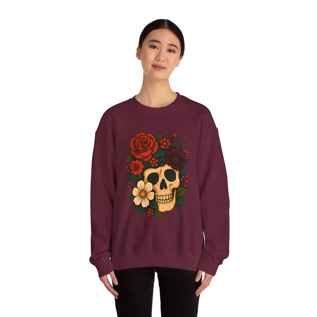 Floral Skull Halloween Sweatshirt