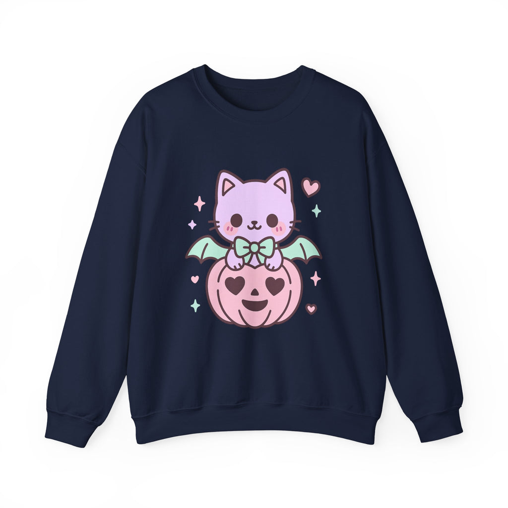 Kawaii Skull Sweatshirt – Pastel Bows & Hearts