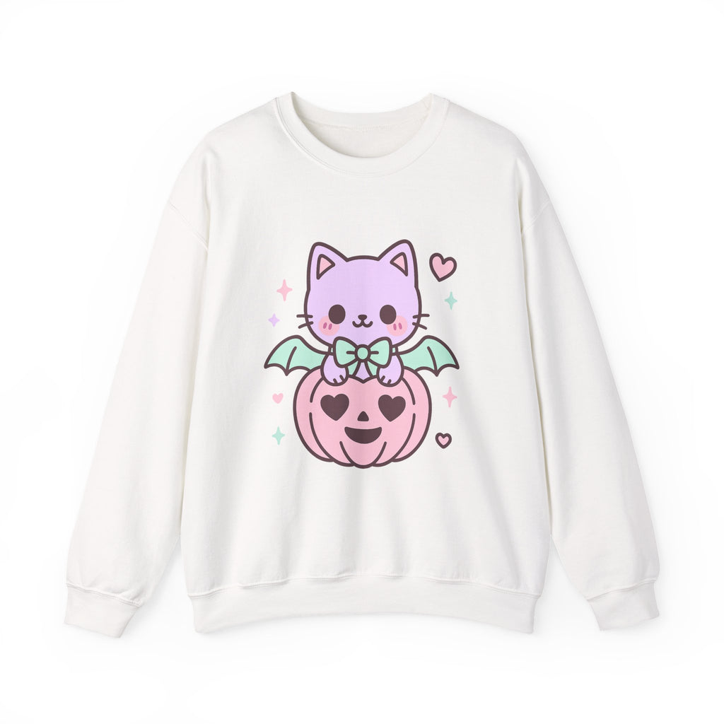 Kawaii Skull Sweatshirt – Pastel Bows & Hearts