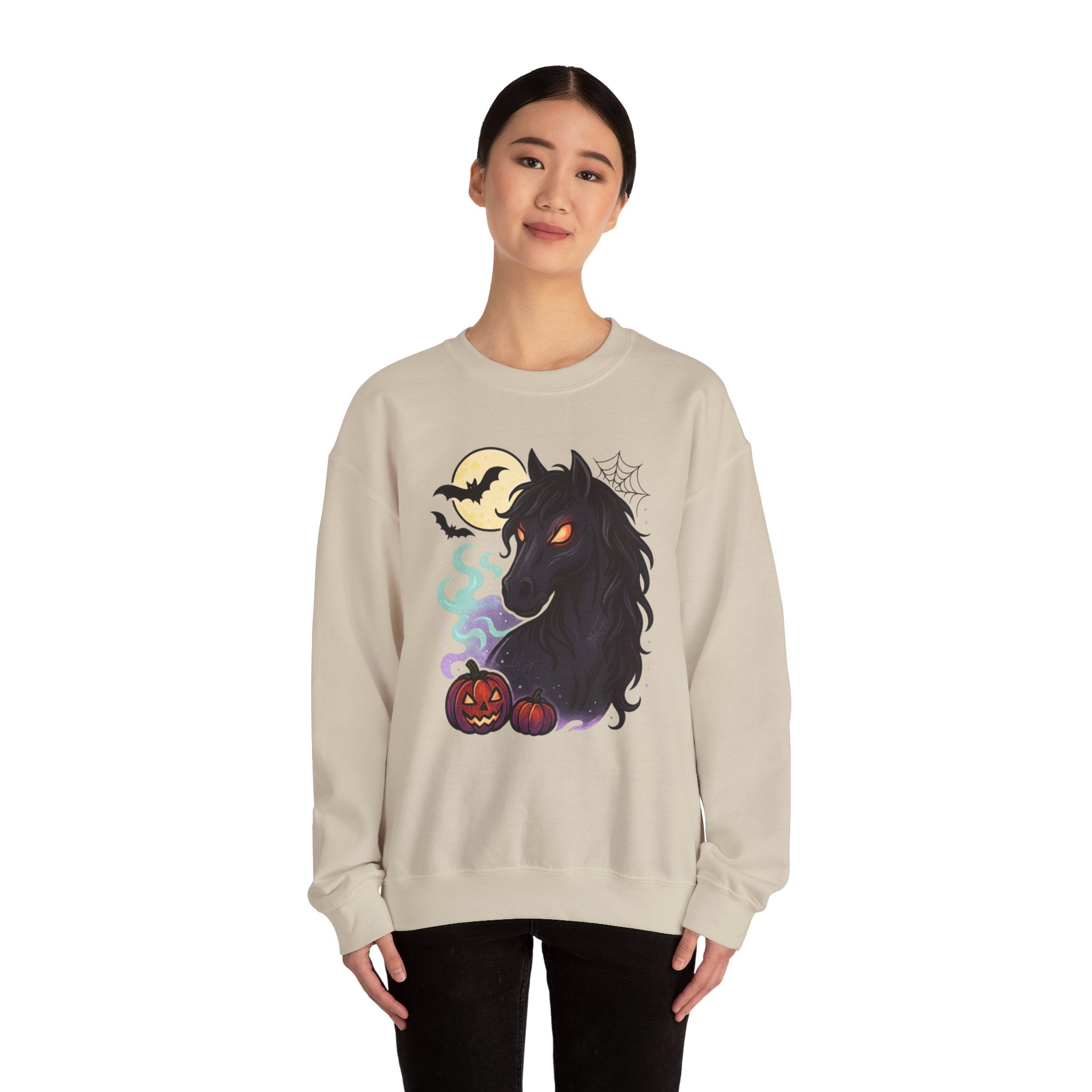 Gothic Horse Under Moonlight Spooky Sweatshirt