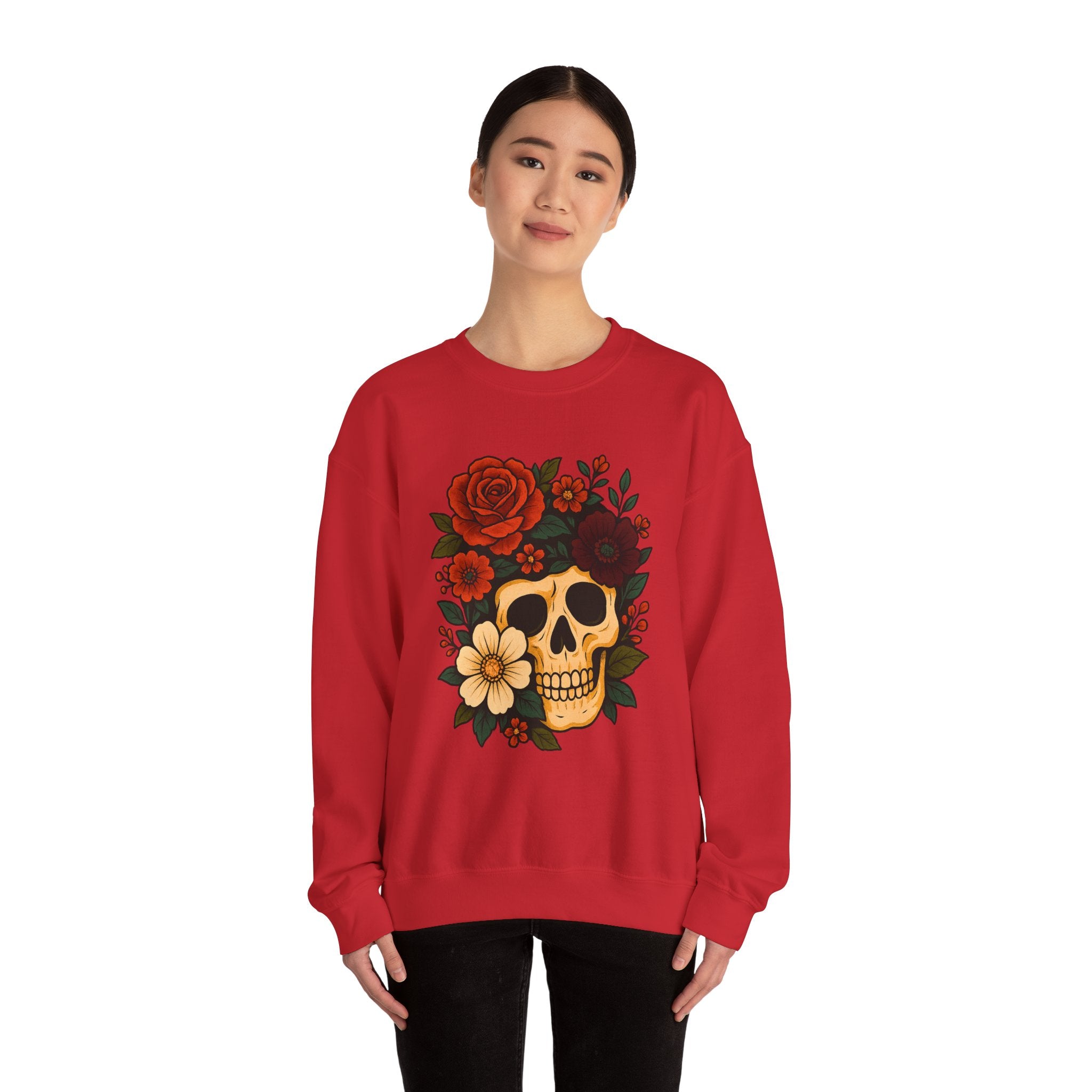 Floral Skull Halloween Sweatshirt