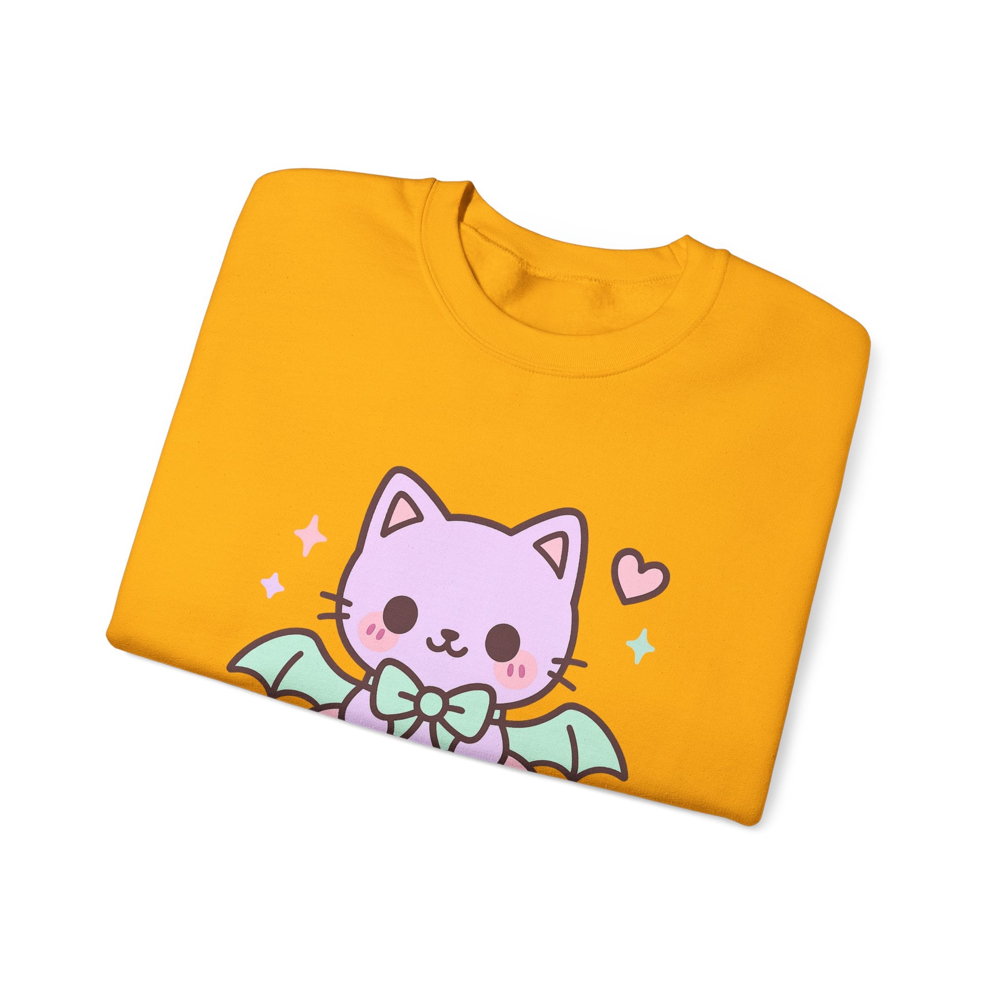 Kawaii Skull Sweatshirt – Pastel Bows & Hearts