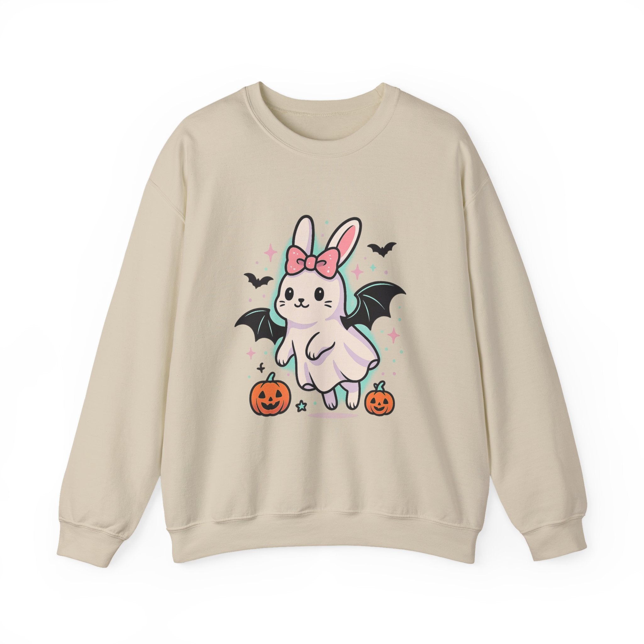 Cute Ghost Bunny with Bat Wings Sweatshirt