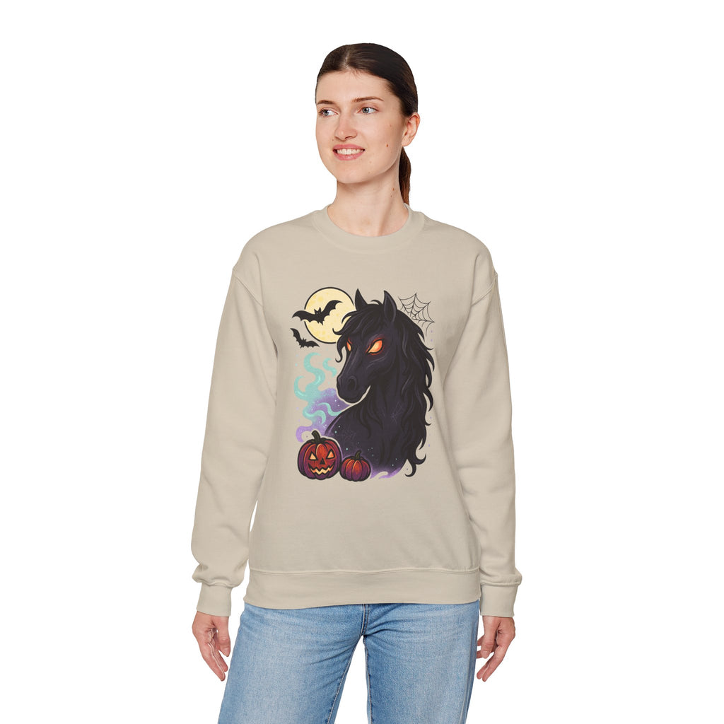 Gothic Horse Under Moonlight Spooky Sweatshirt