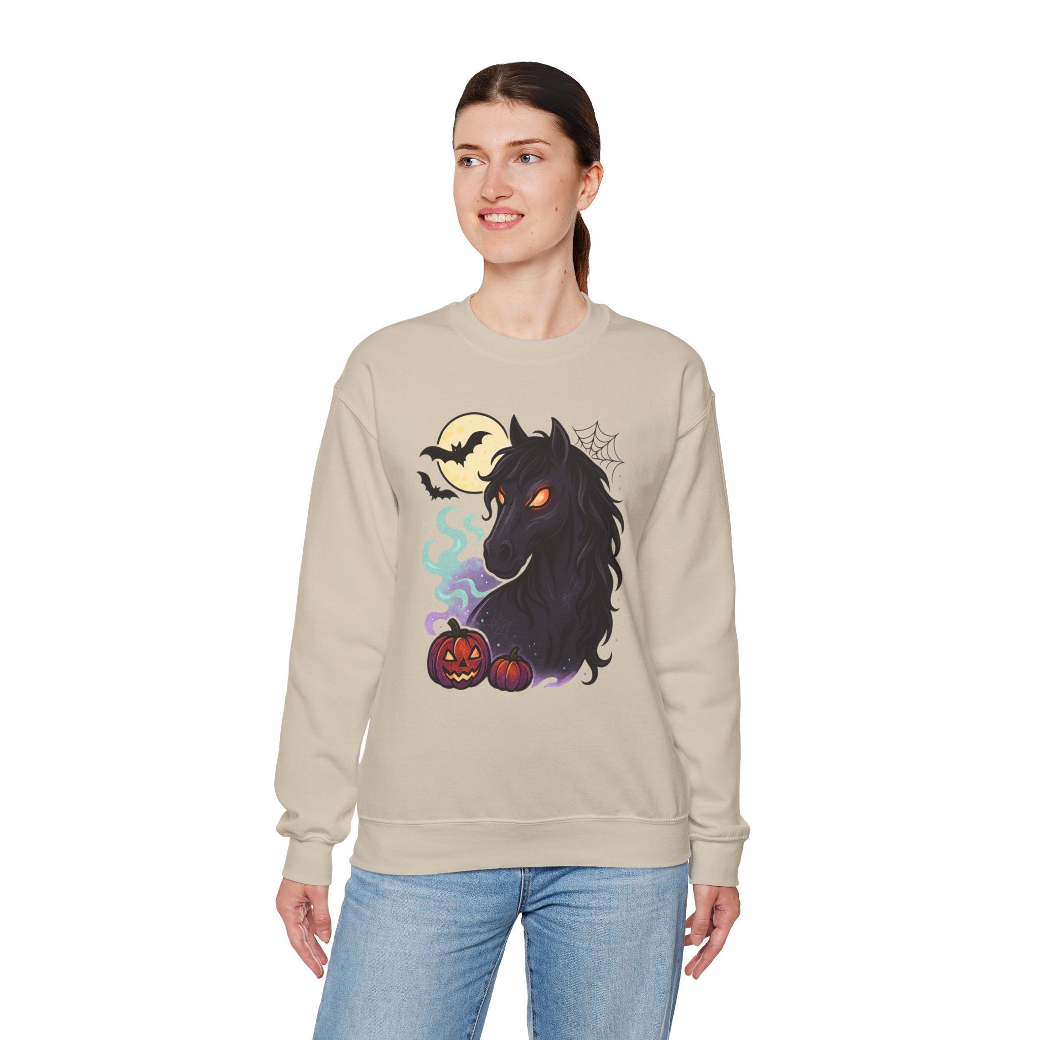 Gothic Horse Under Moonlight Spooky Sweatshirt