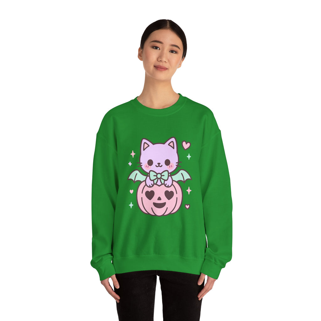 Kawaii Skull Sweatshirt – Pastel Bows & Hearts