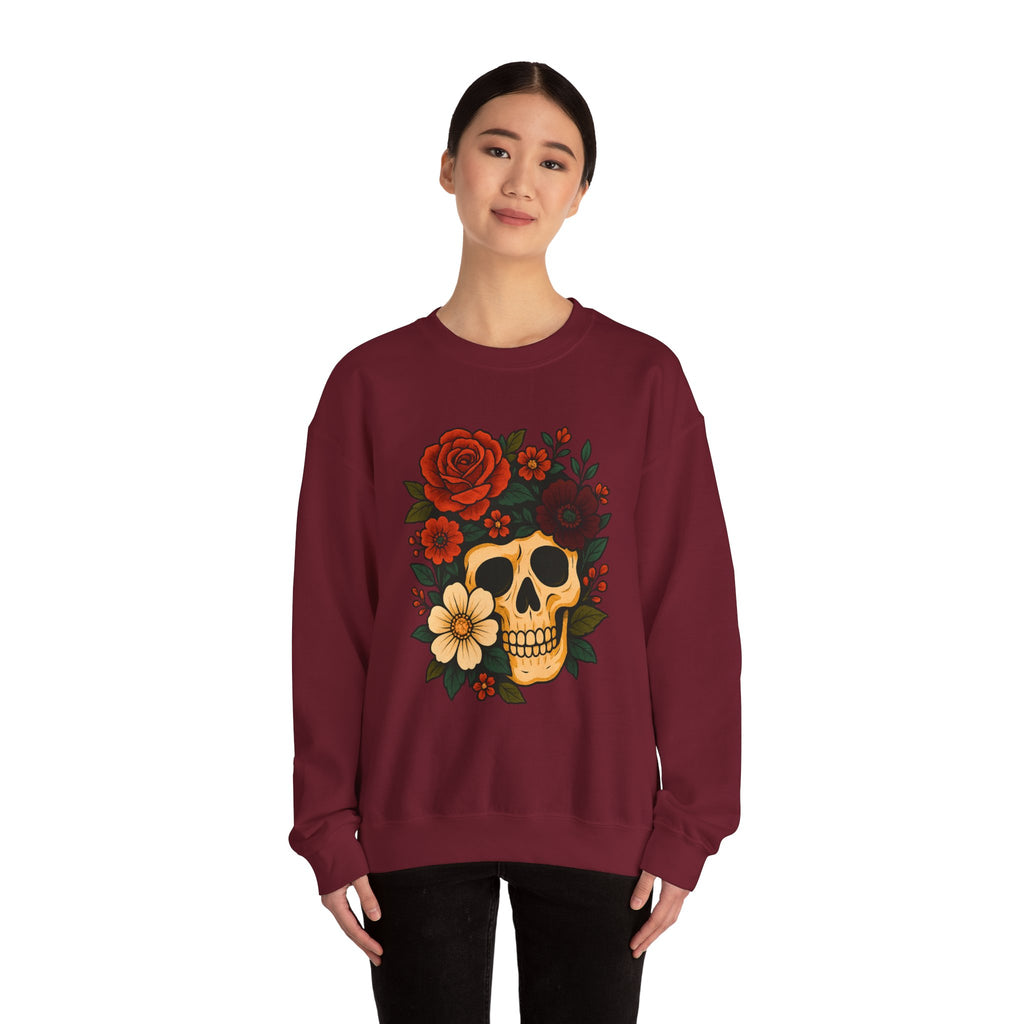 Floral Skull Halloween Sweatshirt