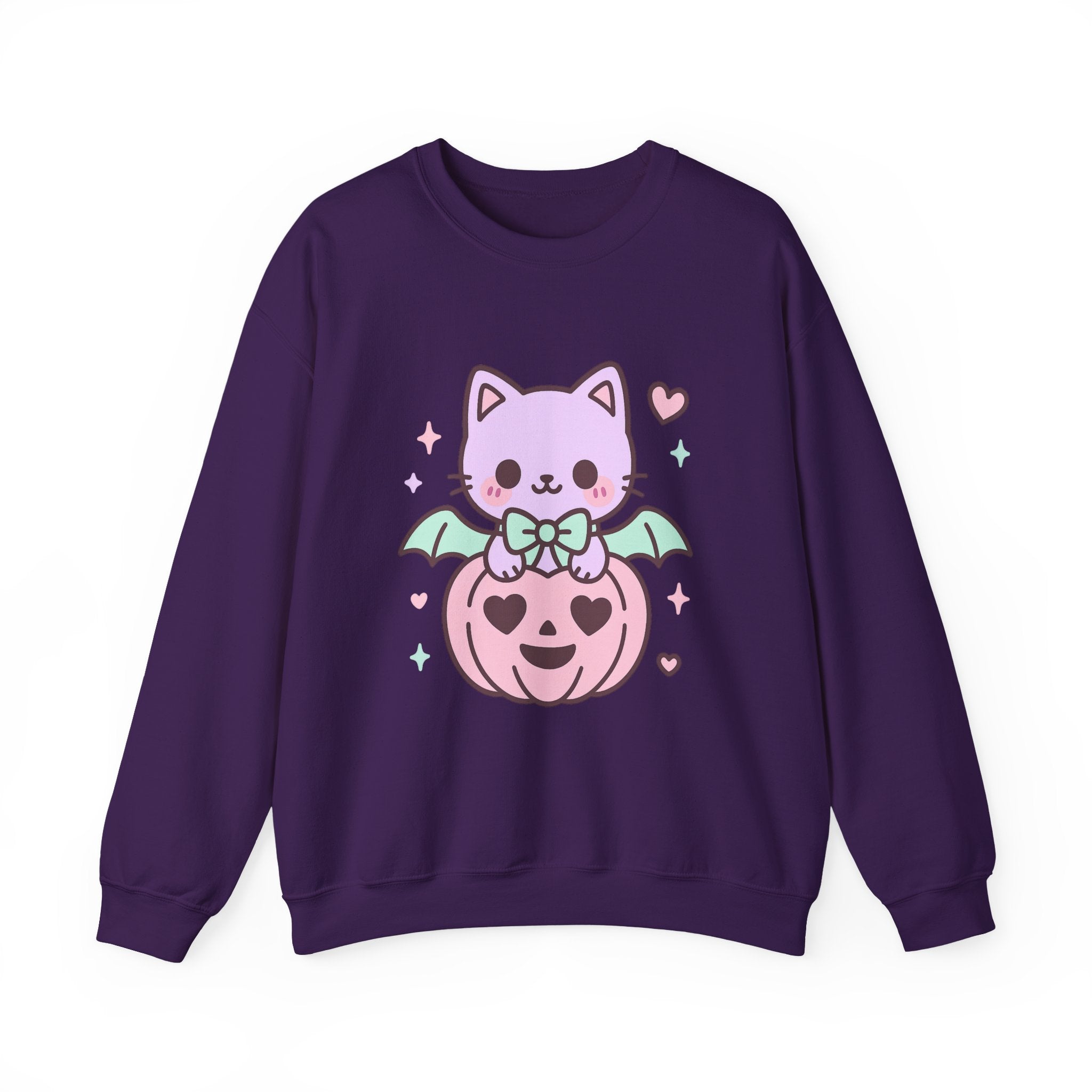 Kawaii Skull Sweatshirt – Pastel Bows & Hearts