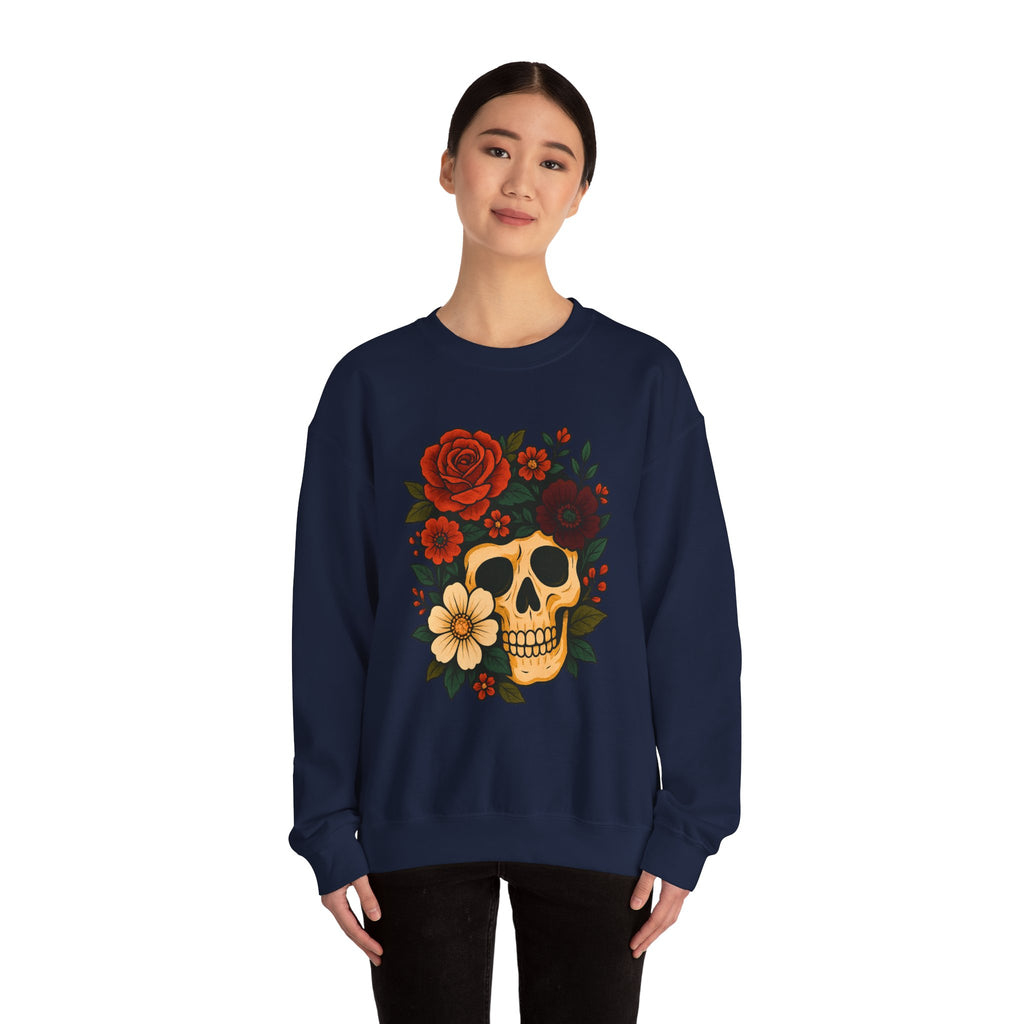Floral Skull Halloween Sweatshirt