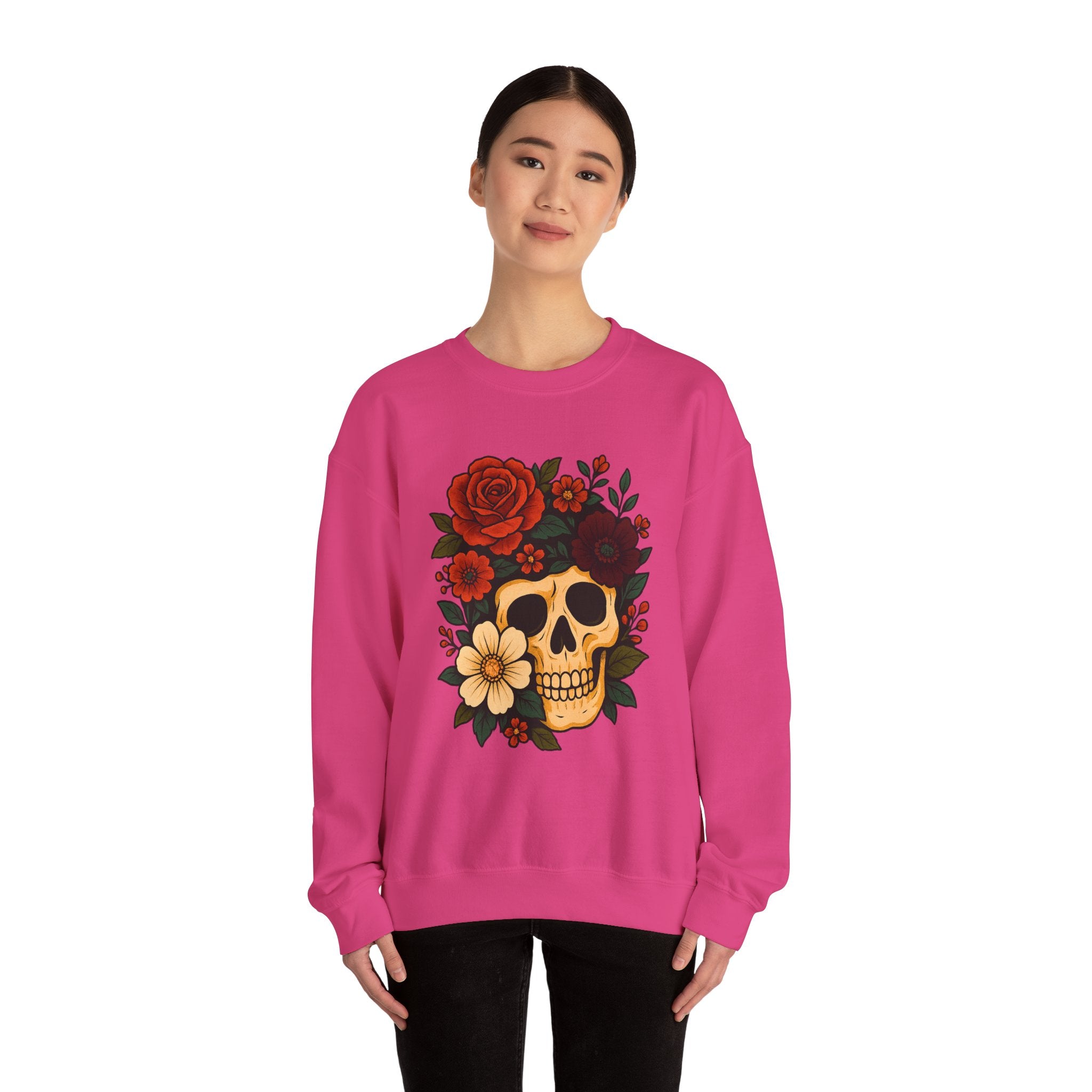 Floral Skull Halloween Sweatshirt