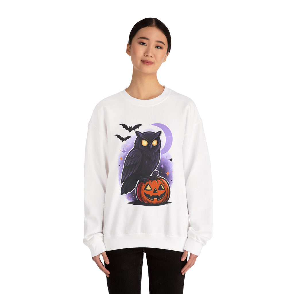 Spooky Owl and Pumpkin Night Sweatshirt