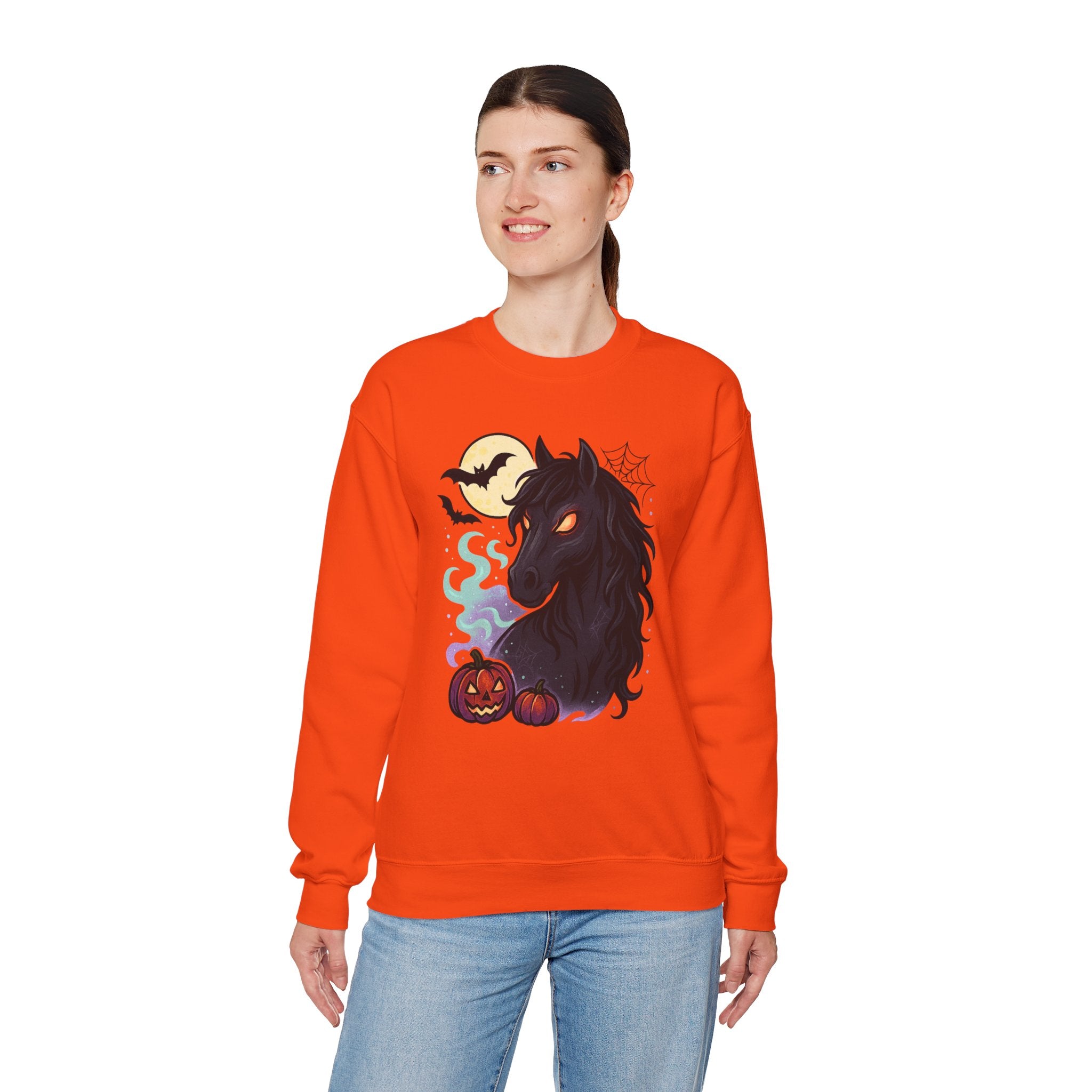 Gothic Horse Under Moonlight Spooky Sweatshirt