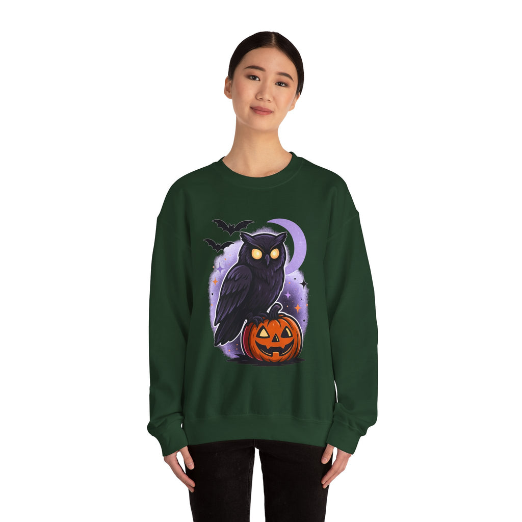 Spooky Owl and Pumpkin Night Sweatshirt