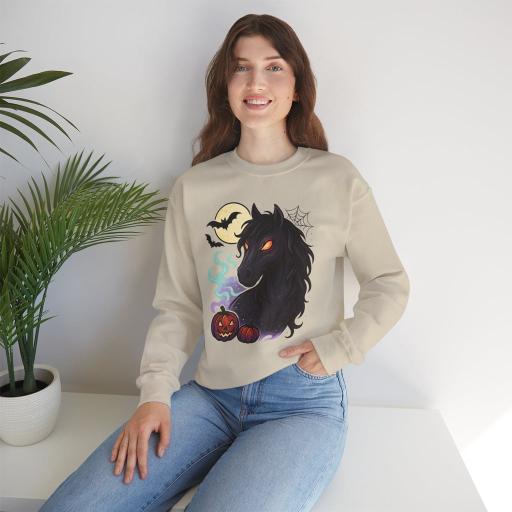 Gothic Horse Under Moonlight Spooky Sweatshirt