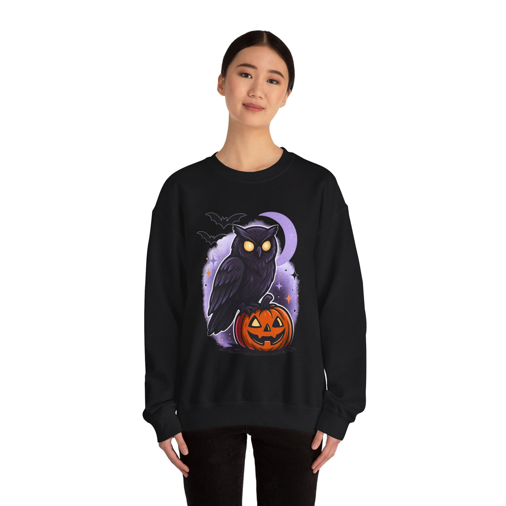 Spooky Owl and Pumpkin Night Sweatshirt