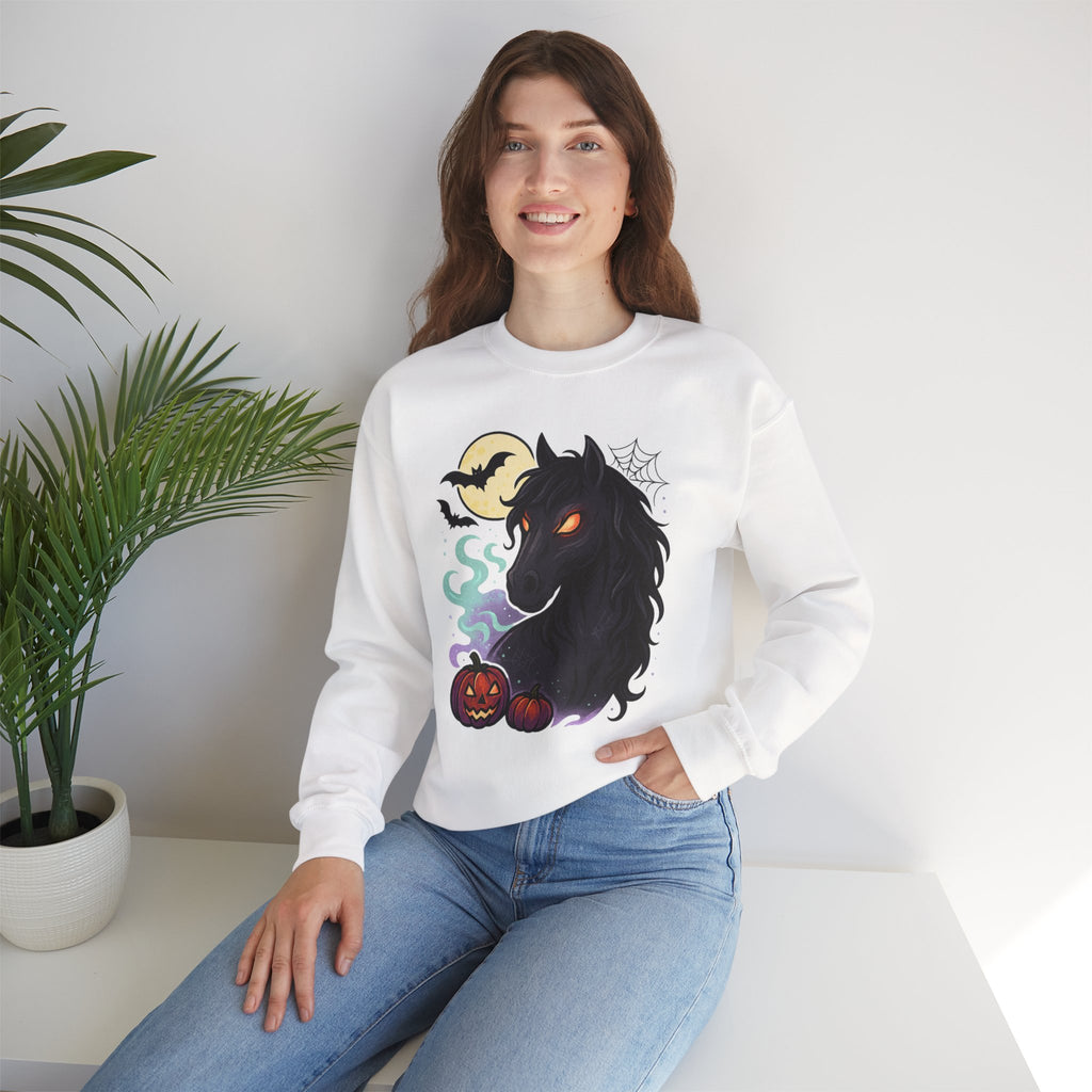 Gothic Horse Under Moonlight Spooky Sweatshirt