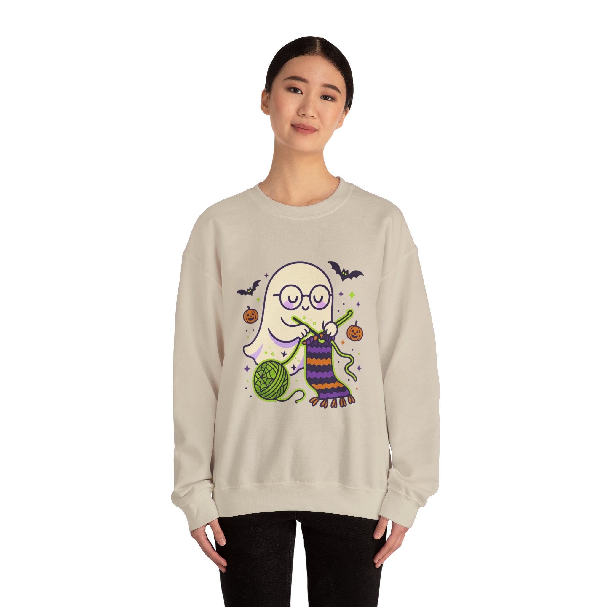 Crocheting Ghost with Halloween Charm Sweatshirt