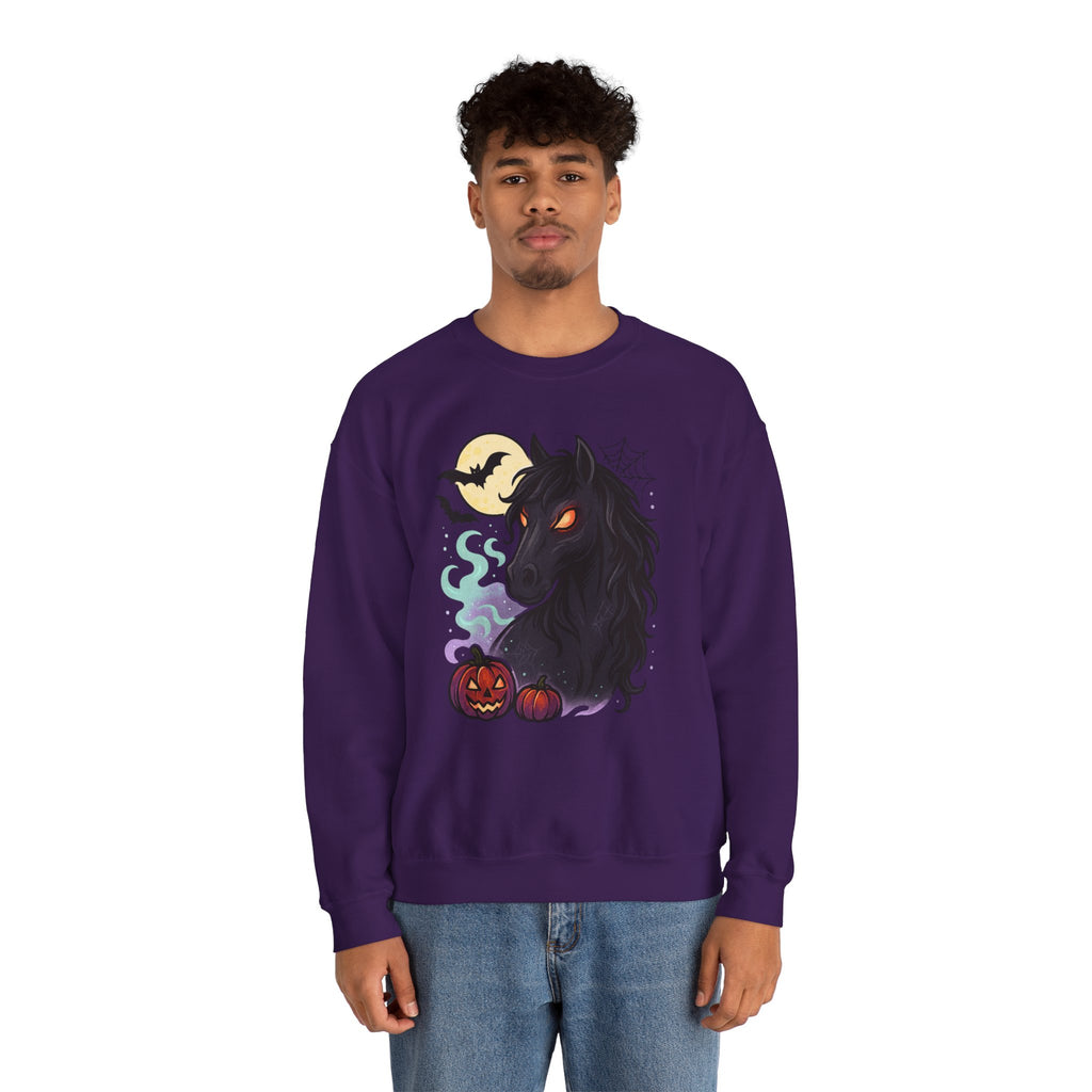 Gothic Horse Under Moonlight Spooky Sweatshirt