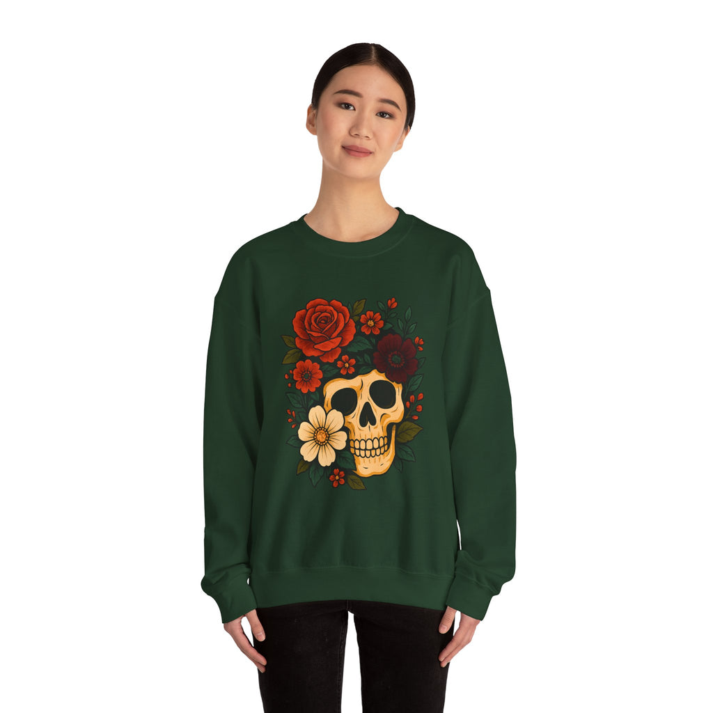 Floral Skull Halloween Sweatshirt