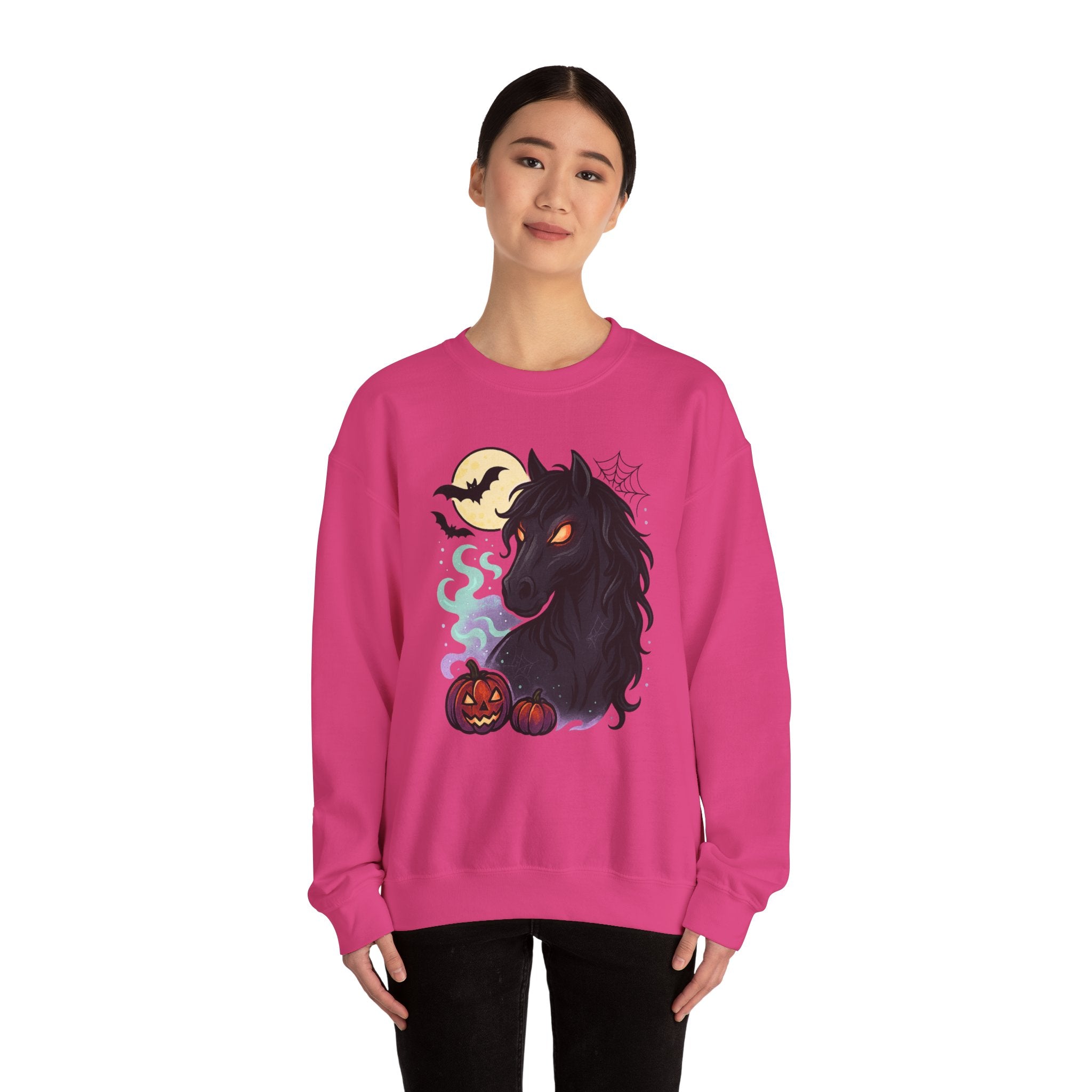 Gothic Horse Under Moonlight Spooky Sweatshirt