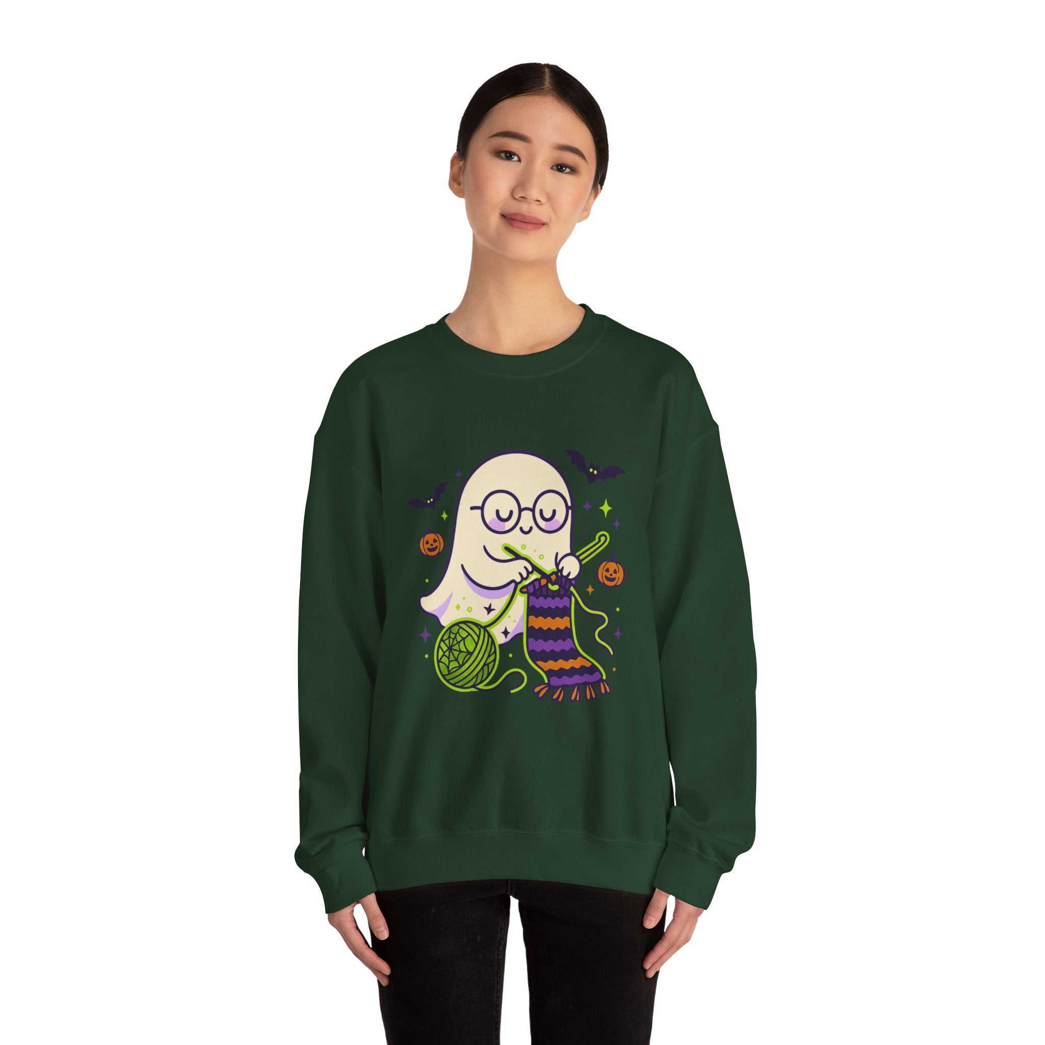 Crocheting Ghost with Halloween Charm Sweatshirt