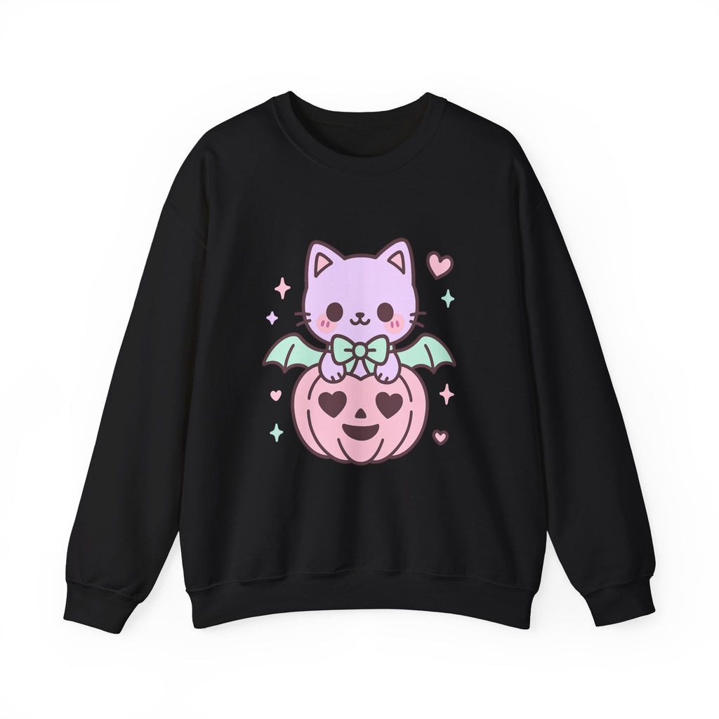 Kawaii Skull Sweatshirt – Pastel Bows & Hearts