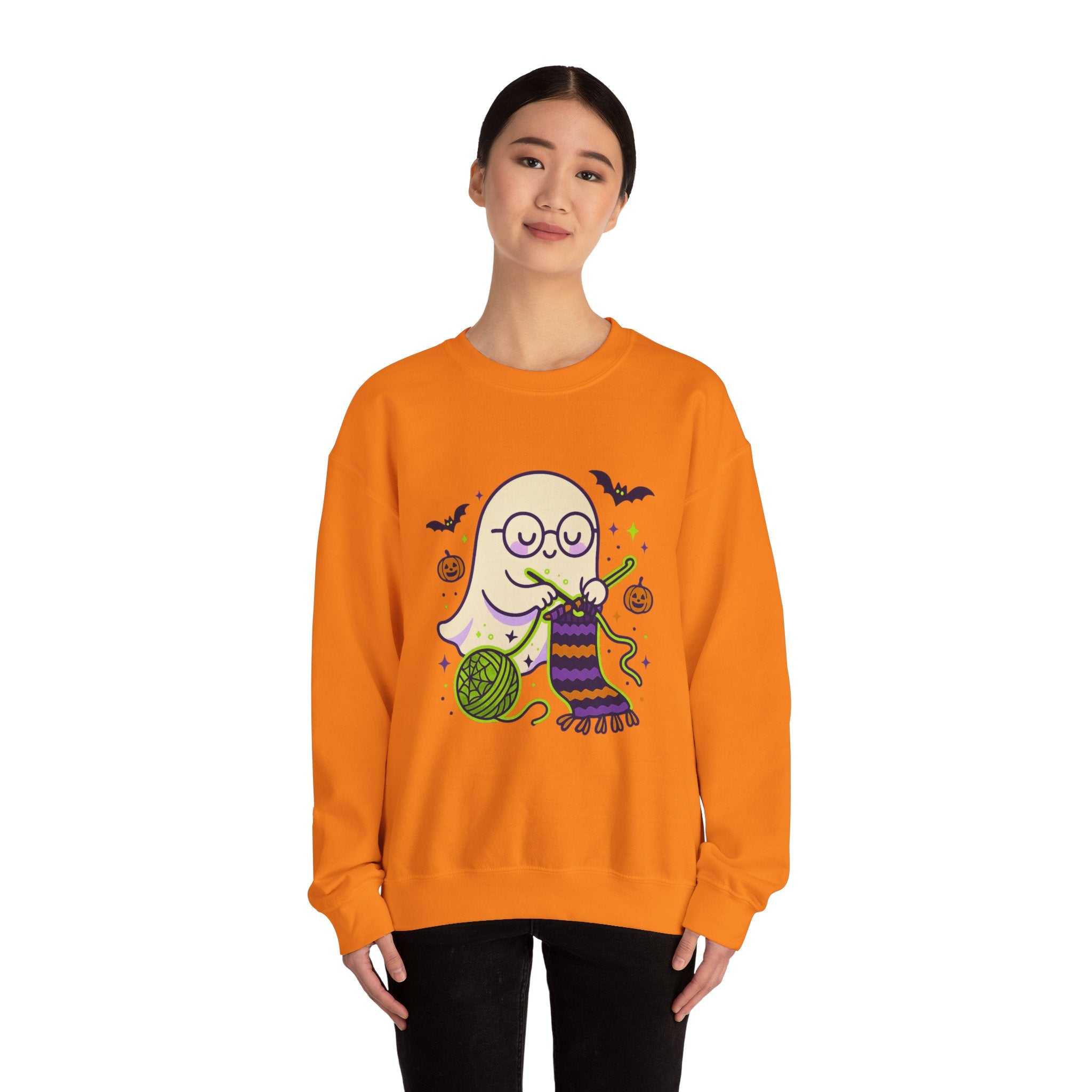 Crocheting Ghost with Halloween Charm Sweatshirt