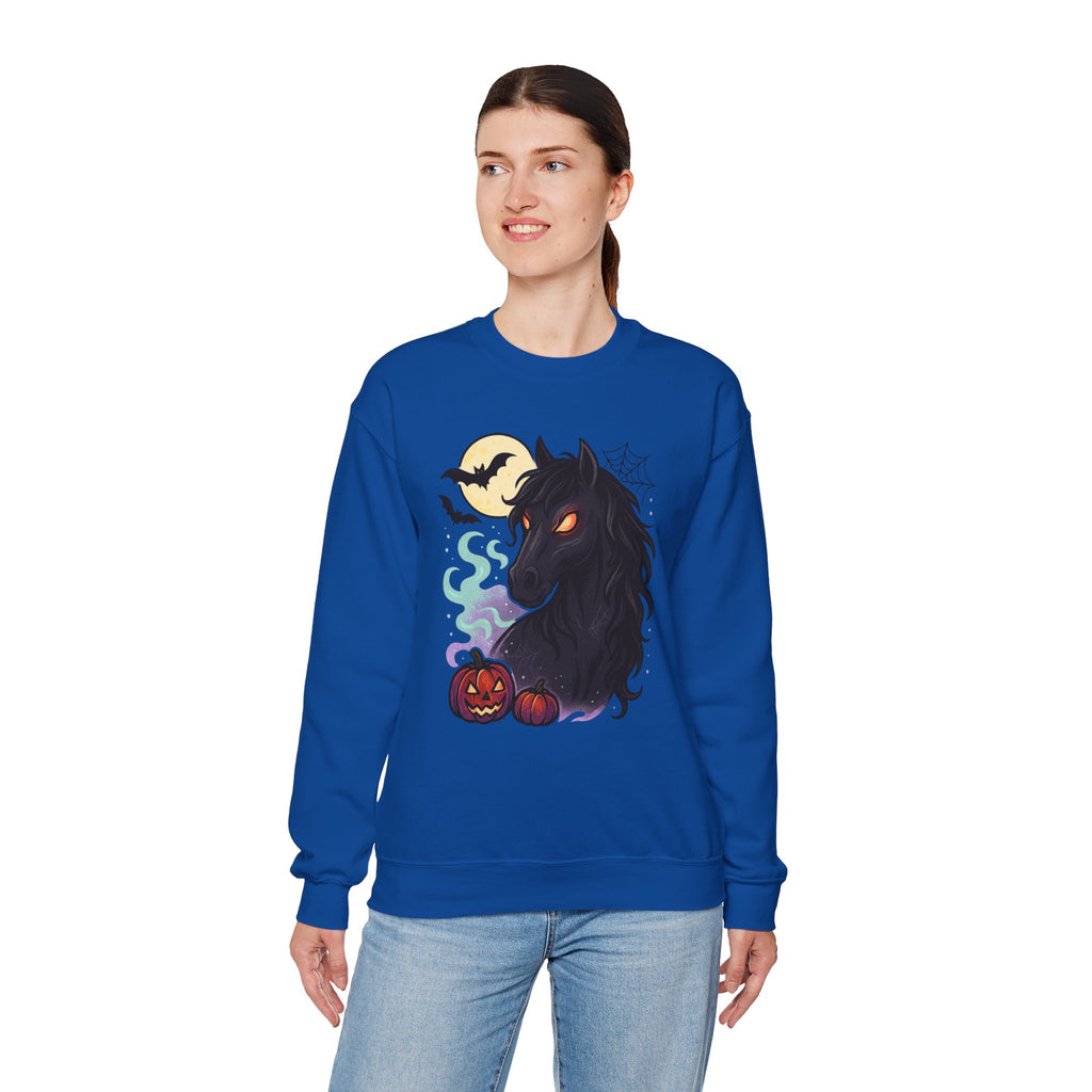 Gothic Horse Under Moonlight Spooky Sweatshirt
