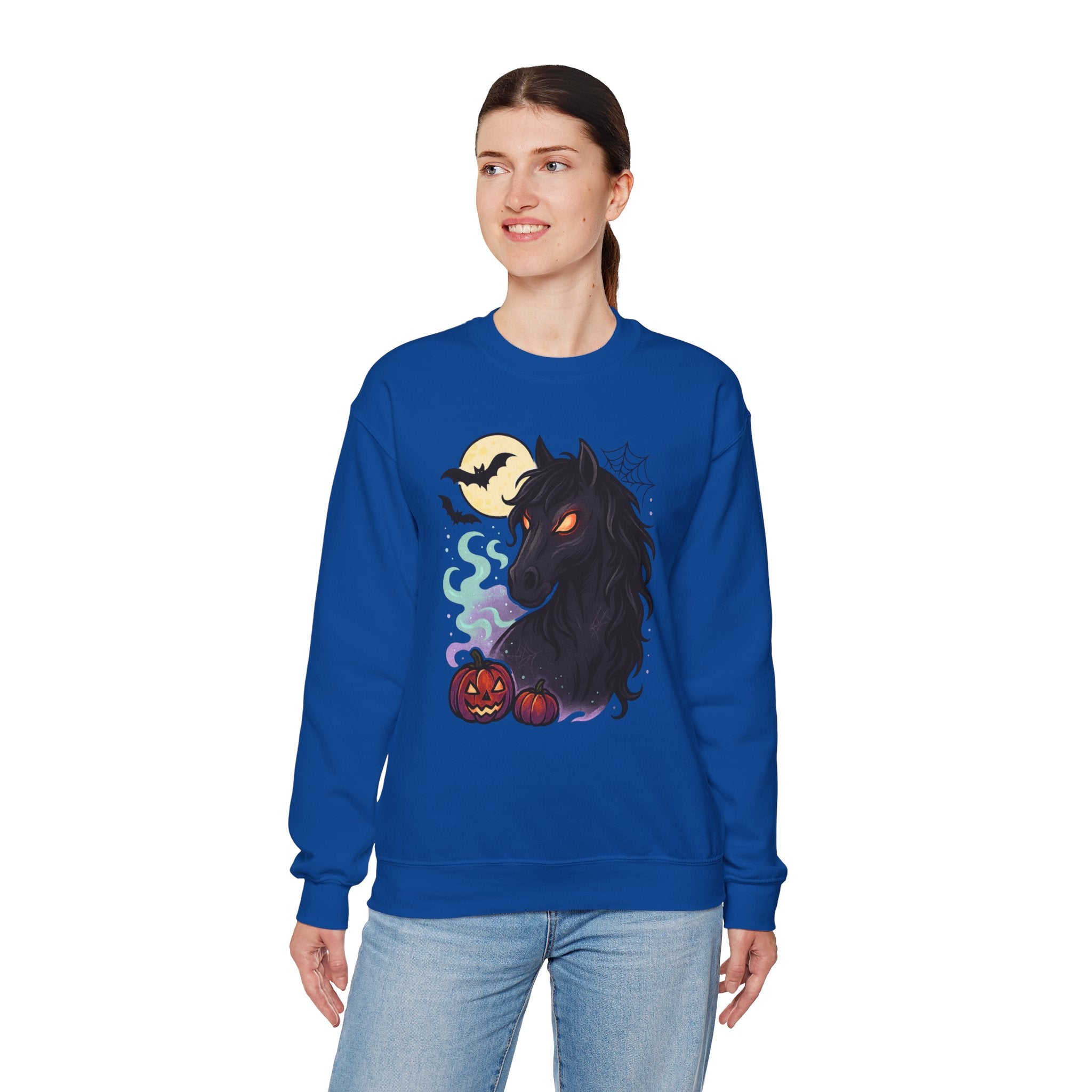 Gothic Horse Under Moonlight Spooky Sweatshirt