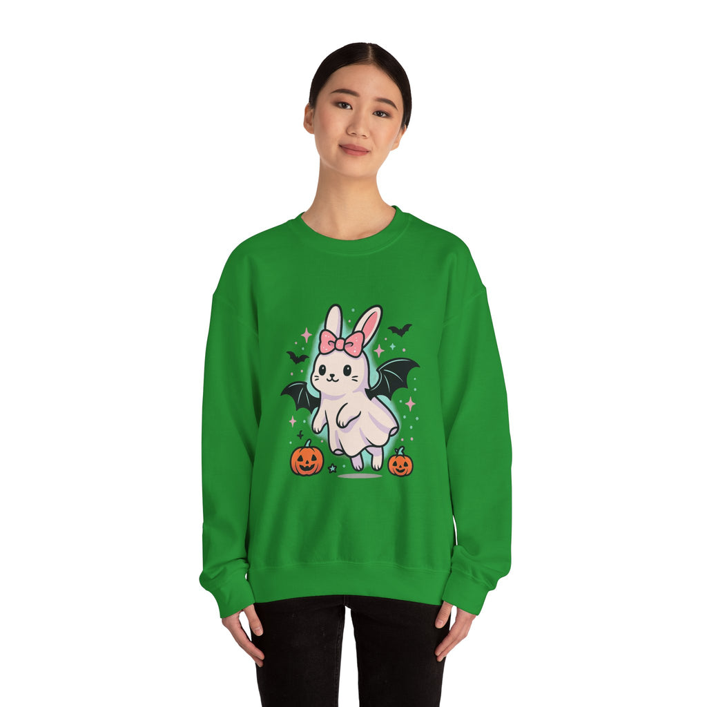 Cute Ghost Bunny with Bat Wings Sweatshirt