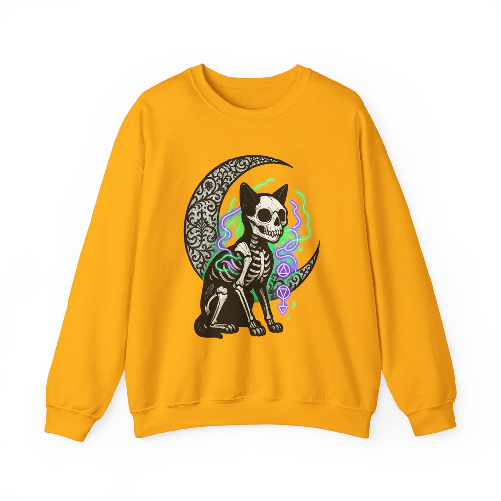 Gothic Cat with Neon Aura Halloween Sweatshirt