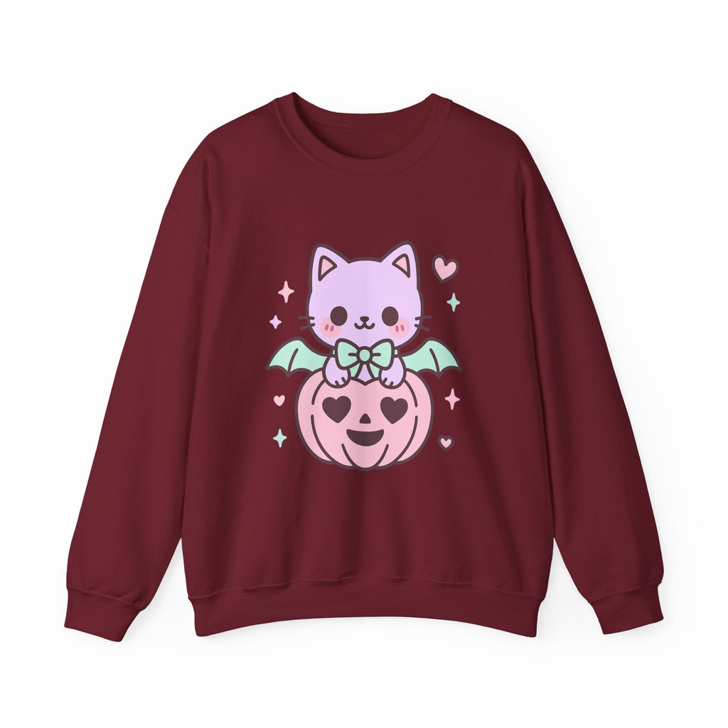 Kawaii Skull Sweatshirt – Pastel Bows & Hearts