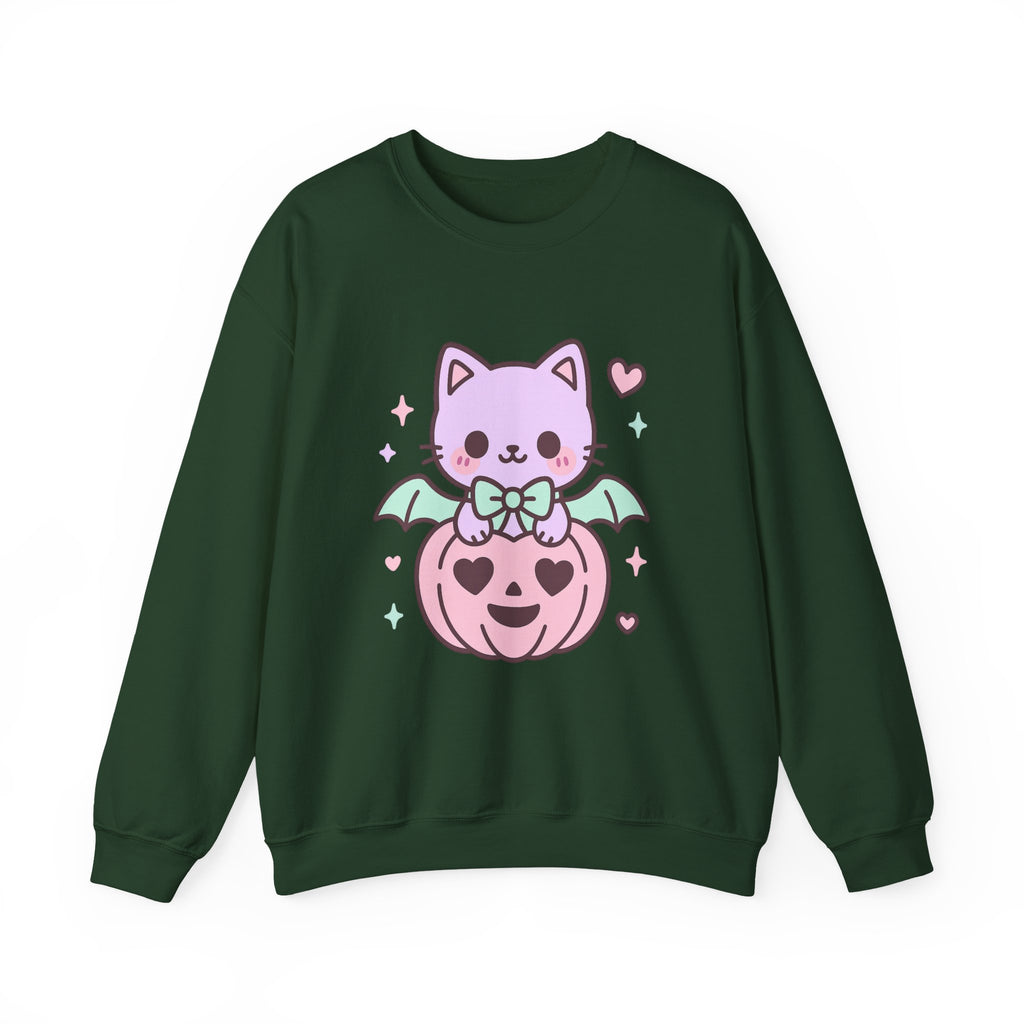 Kawaii Skull Sweatshirt – Pastel Bows & Hearts