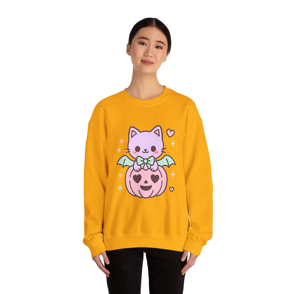 Kawaii Skull Sweatshirt – Pastel Bows & Hearts