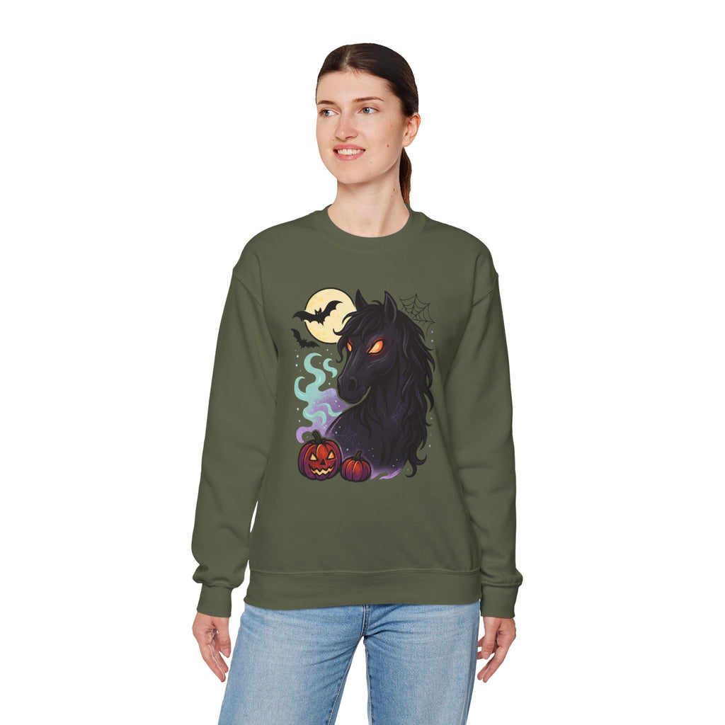 Gothic Horse Under Moonlight Spooky Sweatshirt