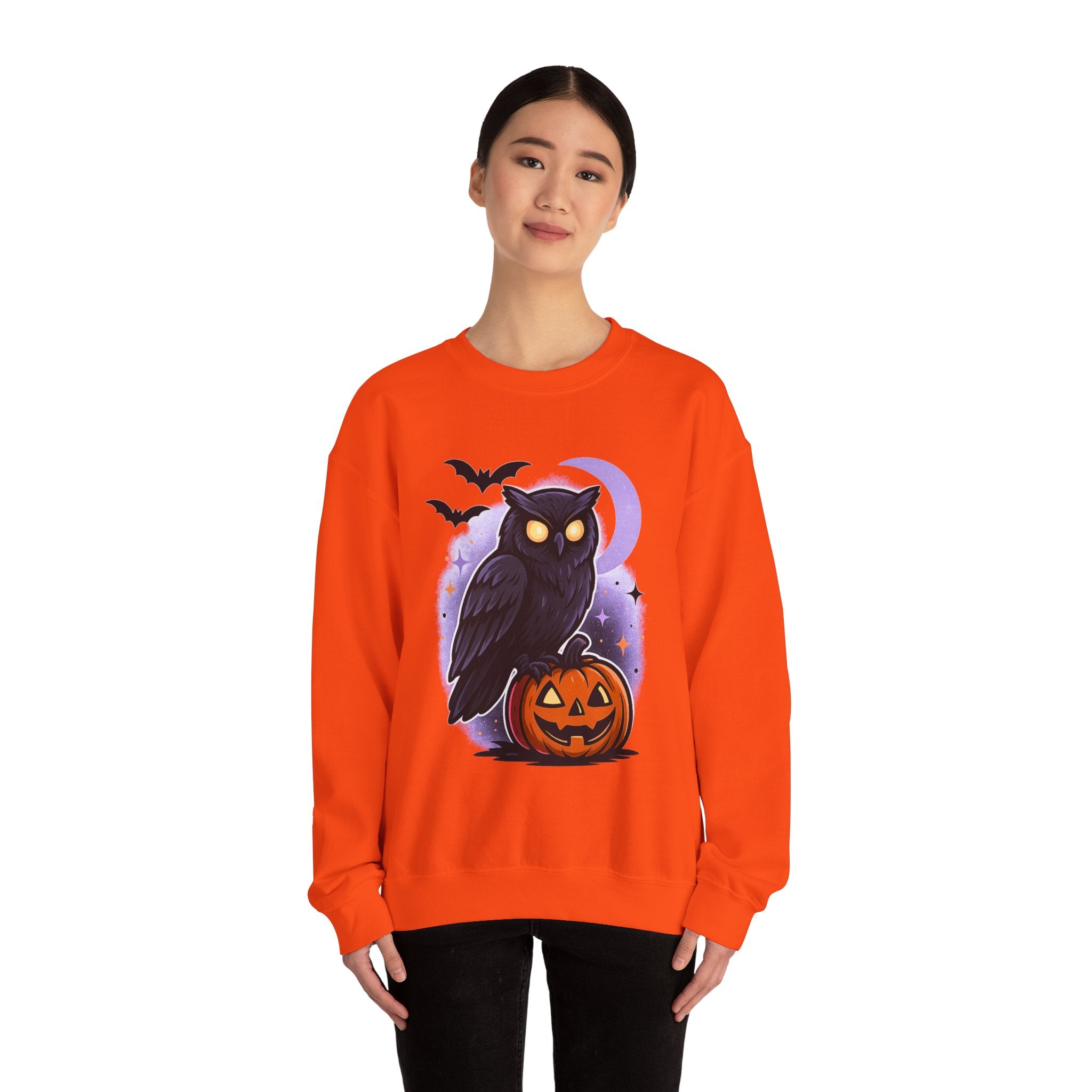 Spooky Owl and Pumpkin Night Sweatshirt