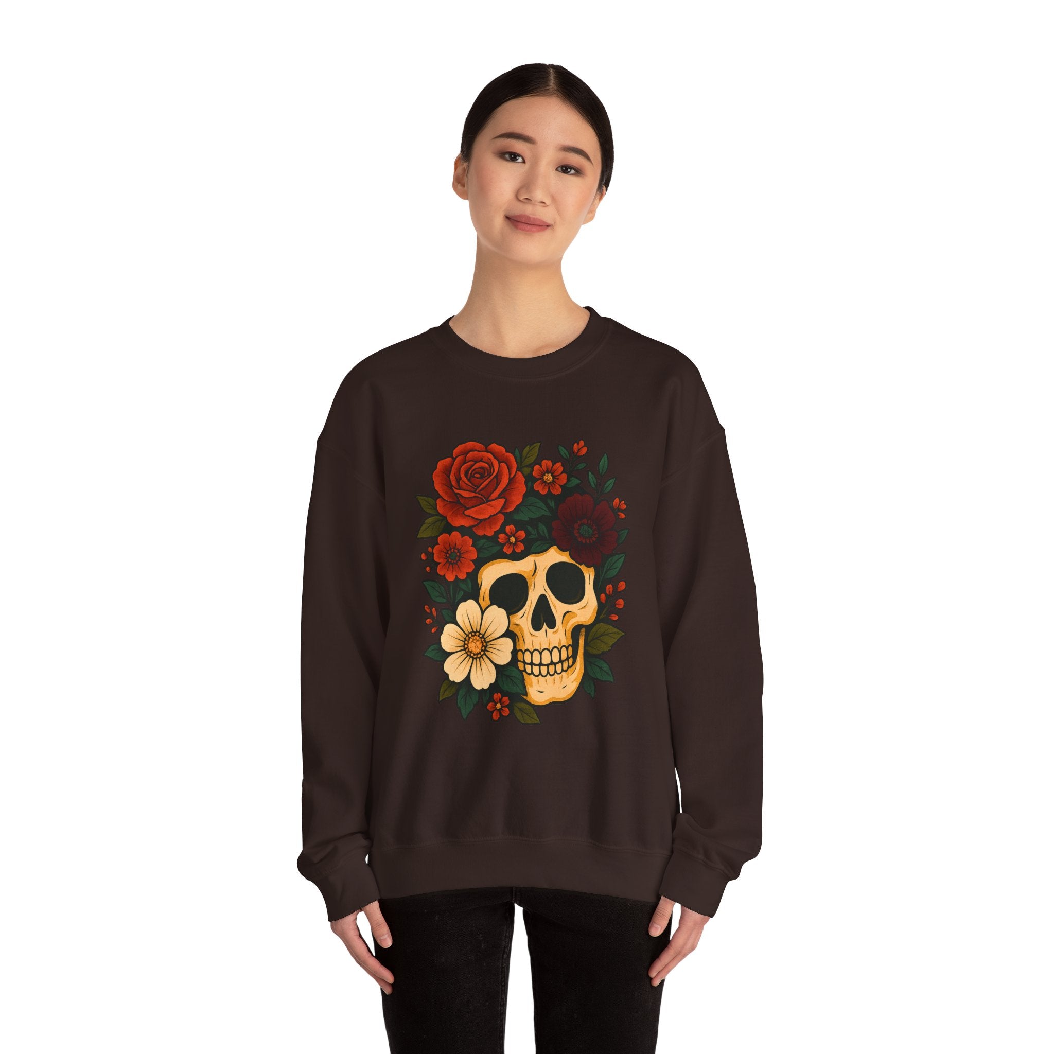 Floral Skull Halloween Sweatshirt