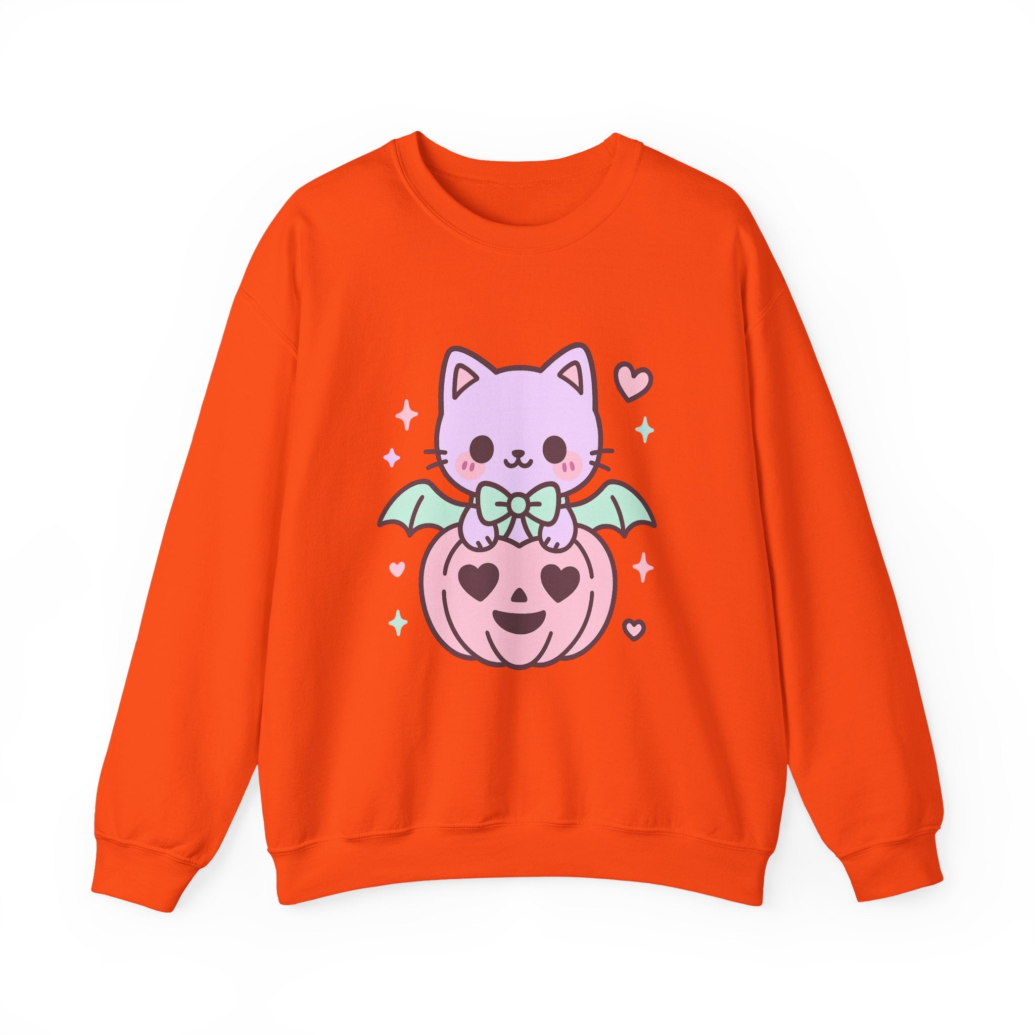 Kawaii Skull Sweatshirt – Pastel Bows & Hearts