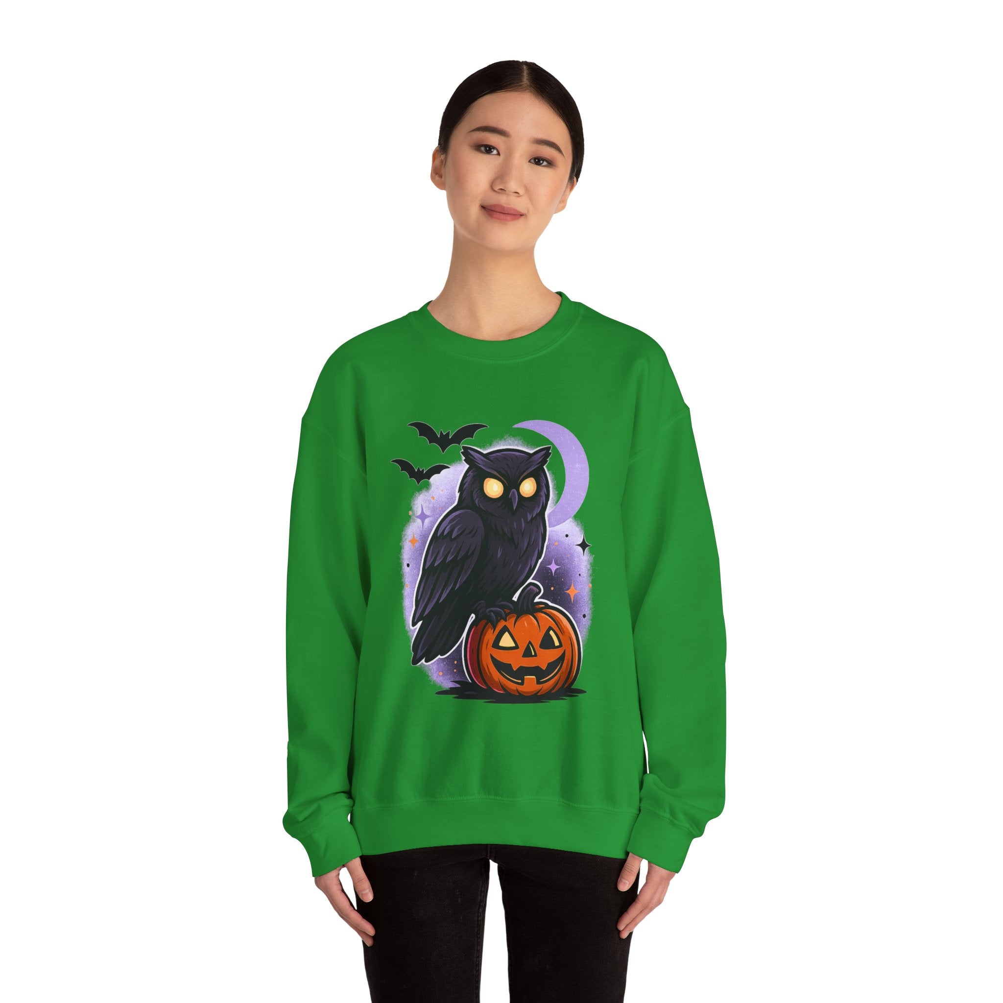 Spooky Owl and Pumpkin Night Sweatshirt