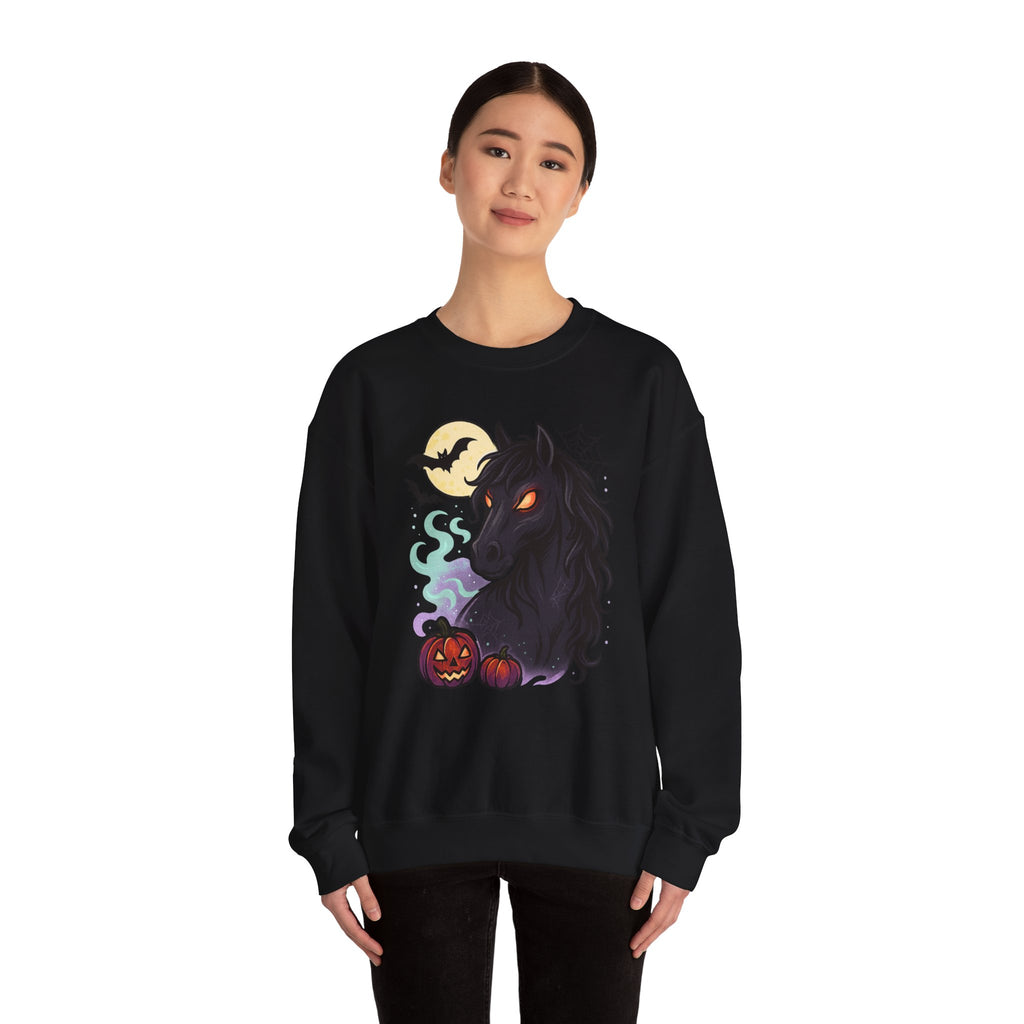 Gothic Horse Under Moonlight Spooky Sweatshirt