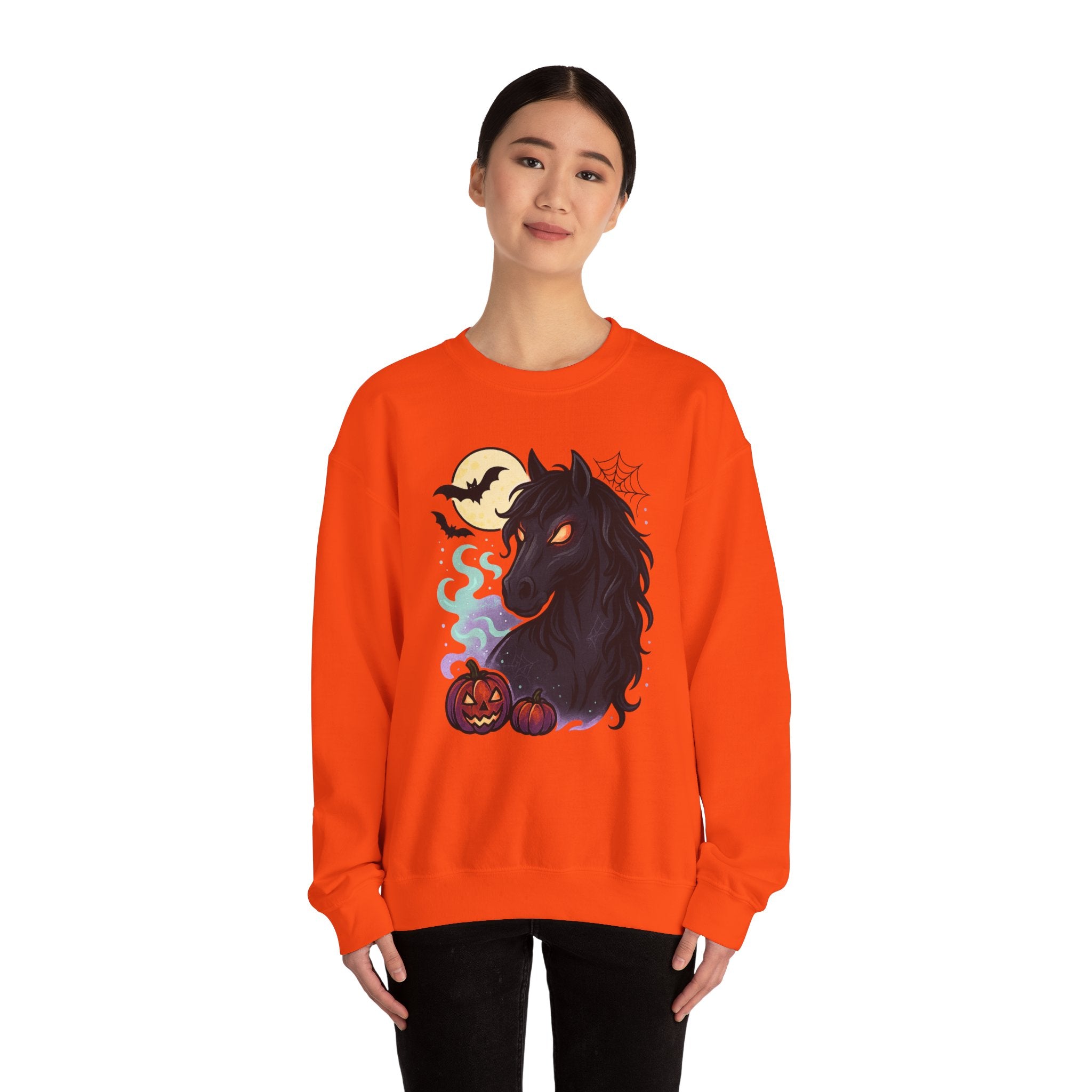 Gothic Horse Under Moonlight Spooky Sweatshirt