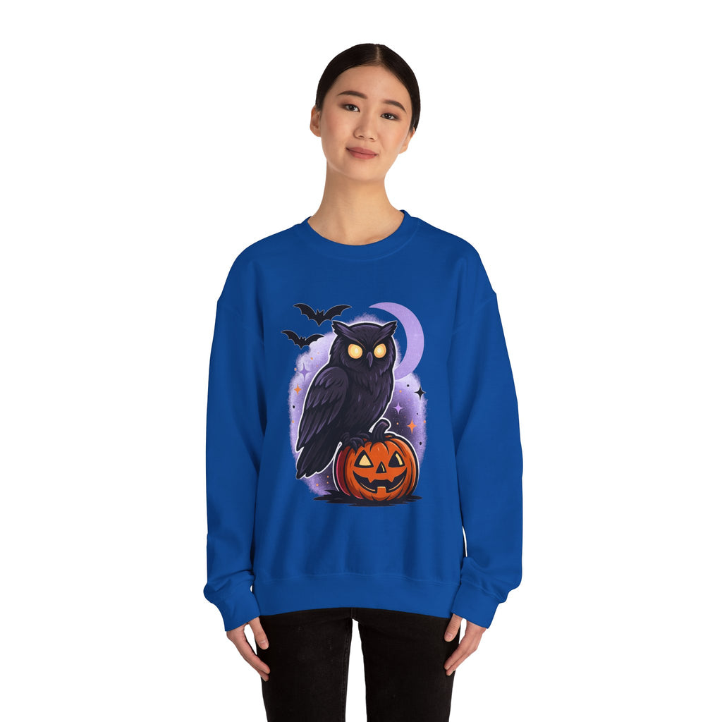 Spooky Owl and Pumpkin Night Sweatshirt