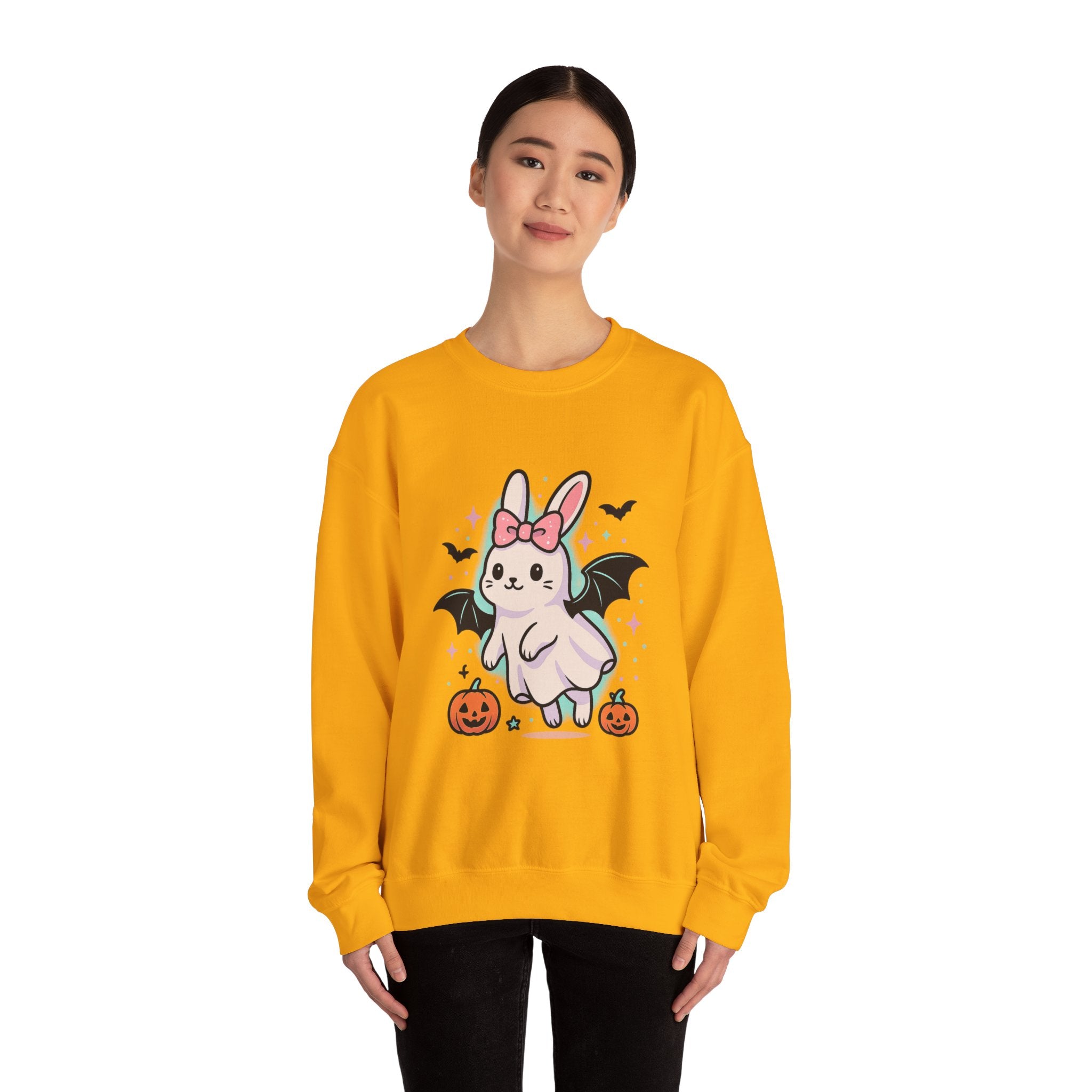 Cute Ghost Bunny with Bat Wings Sweatshirt