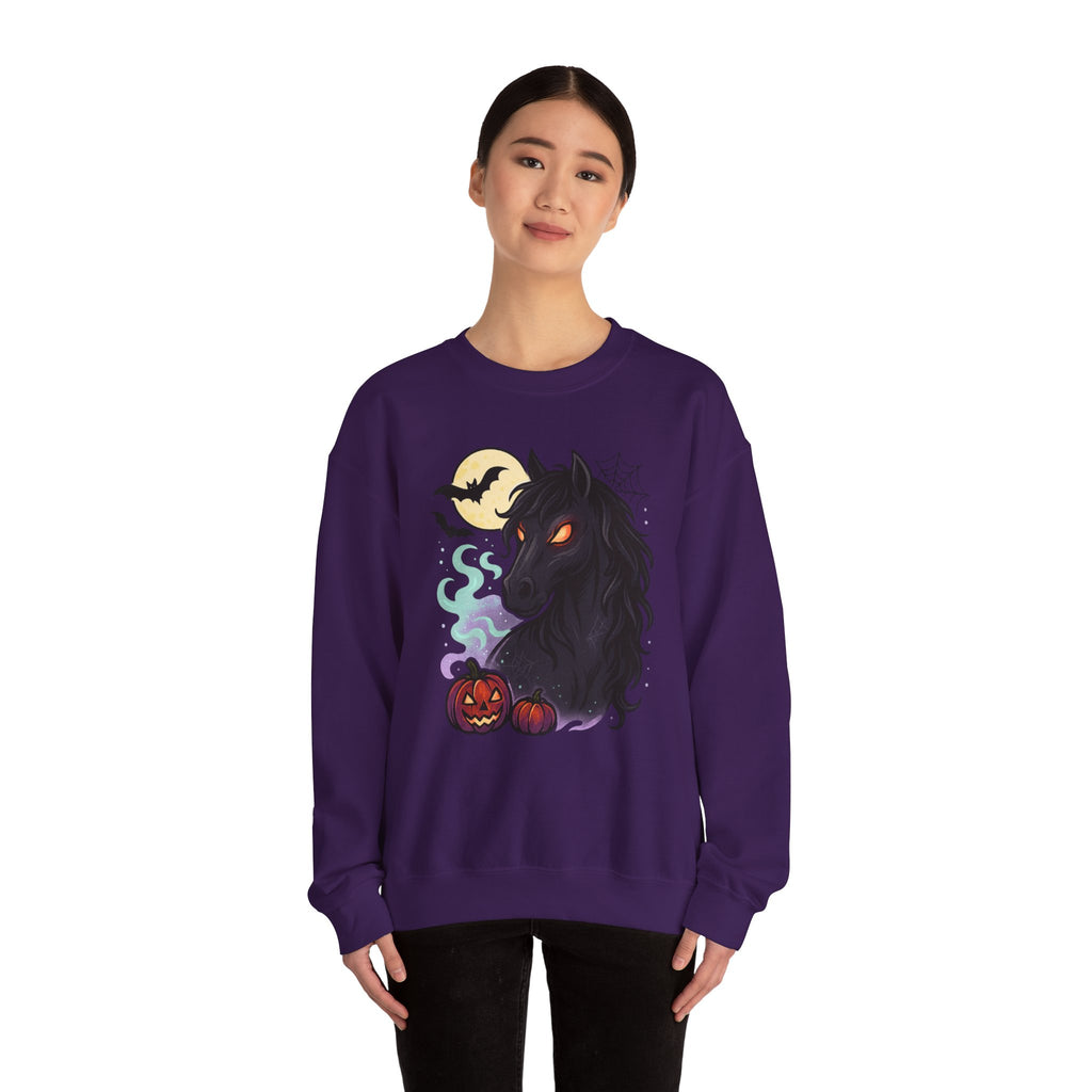 Gothic Horse Under Moonlight Spooky Sweatshirt