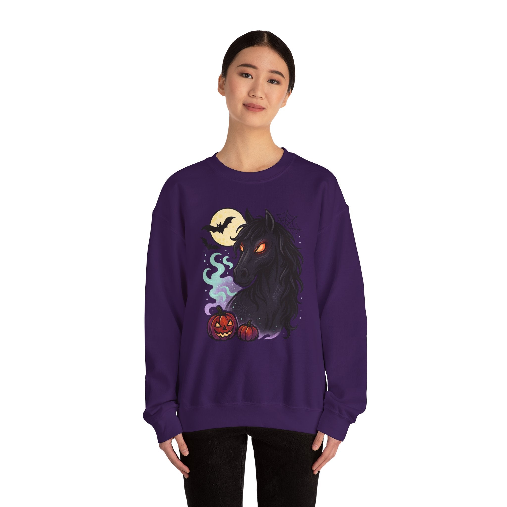 Gothic Horse Under Moonlight Spooky Sweatshirt