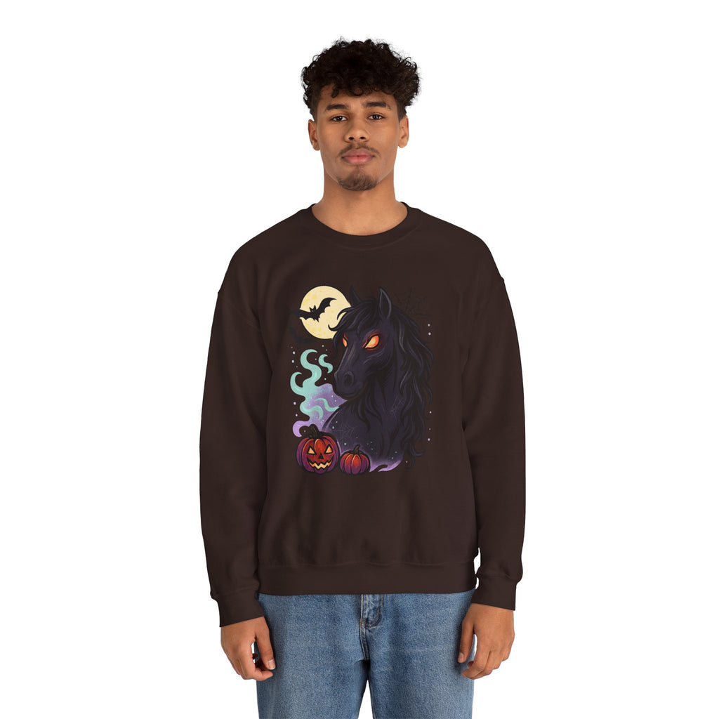 Gothic Horse Under Moonlight Spooky Sweatshirt