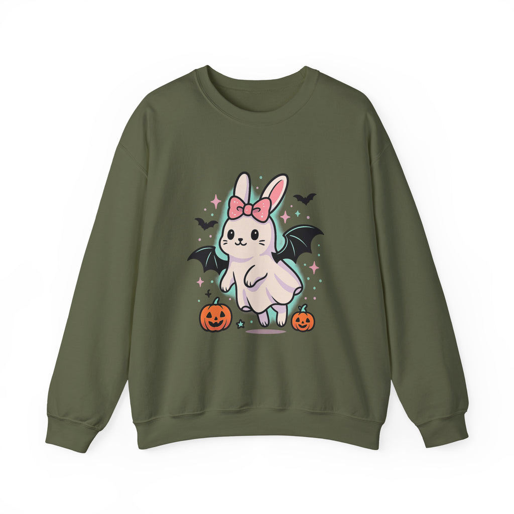 Cute Ghost Bunny with Bat Wings Sweatshirt