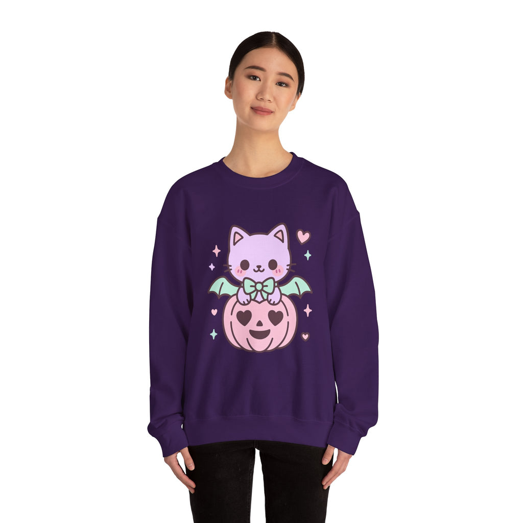 Kawaii Skull Sweatshirt – Pastel Bows & Hearts