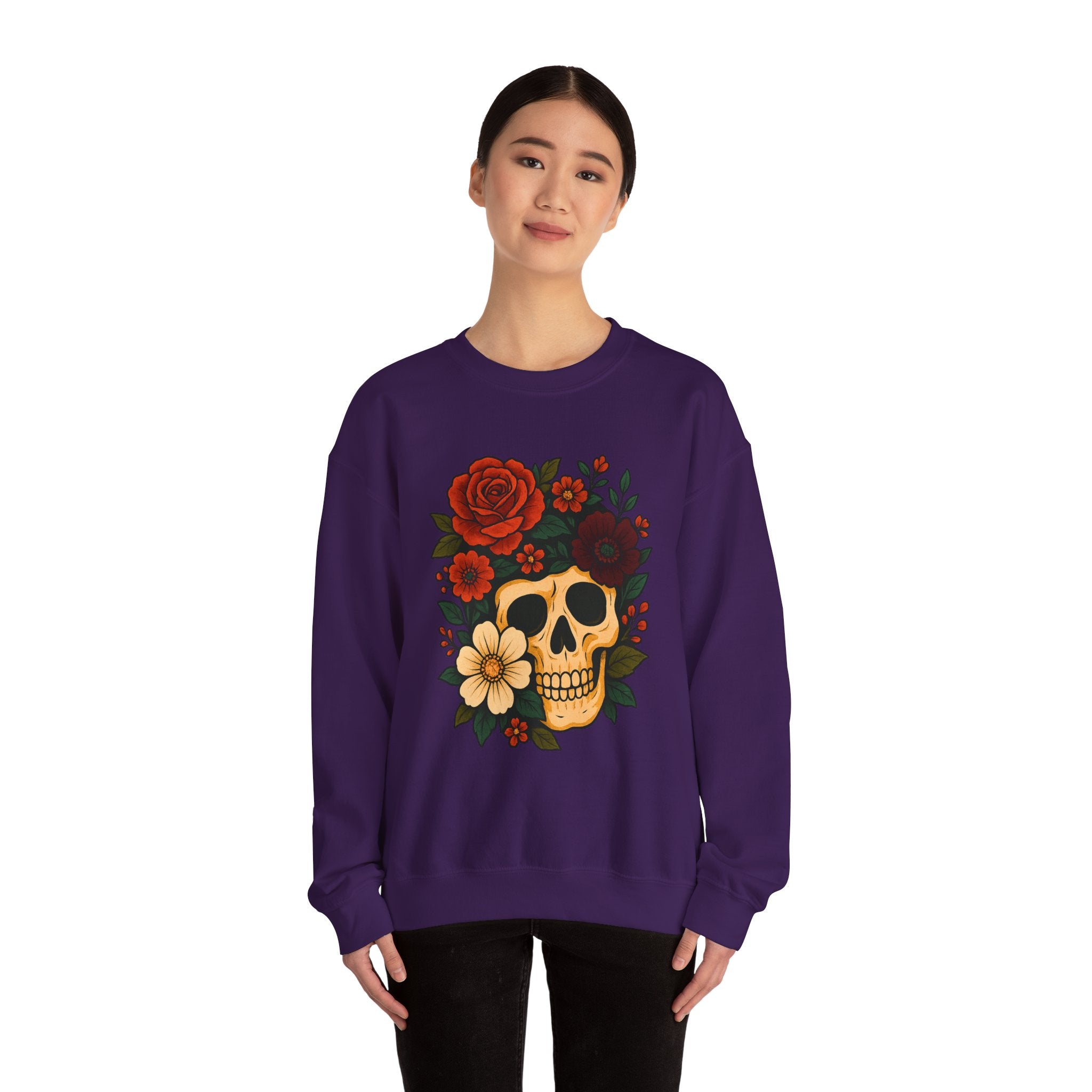 Floral Skull Halloween Sweatshirt